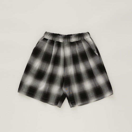 《eLfinFolk 2024SS》Ombre check Shorts / black check / 140・155cm