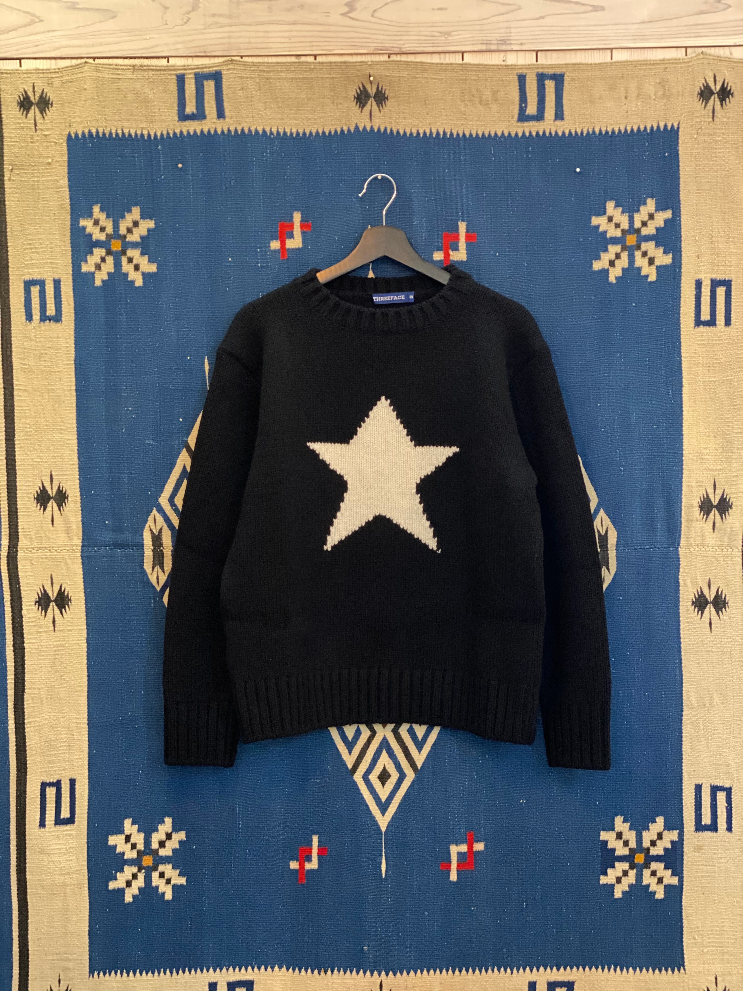 threeface Star Knit THREE FACE Star knit Sweater BLACK L ラルフ
