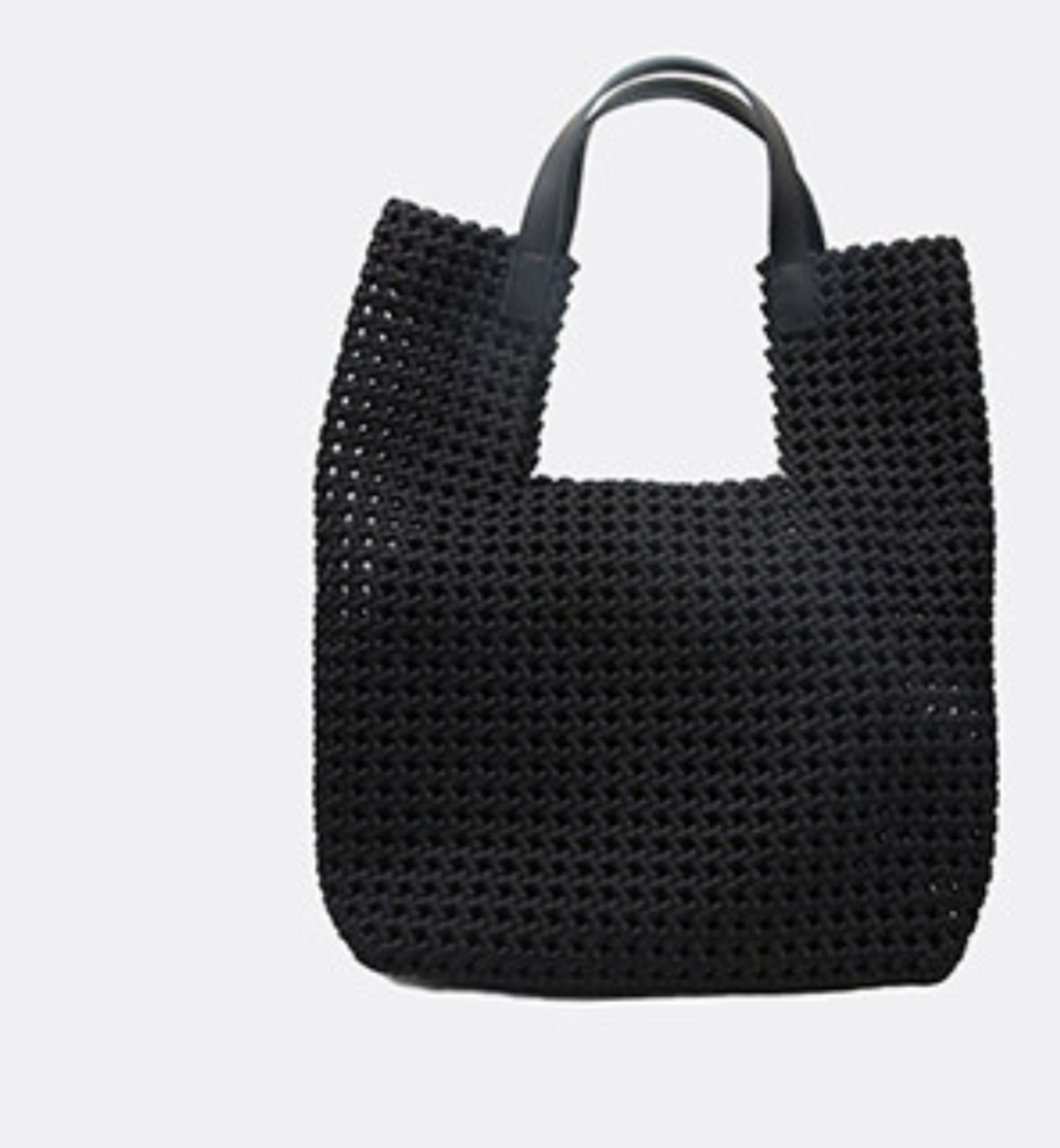 サテン素材透かし編みトートバッグ