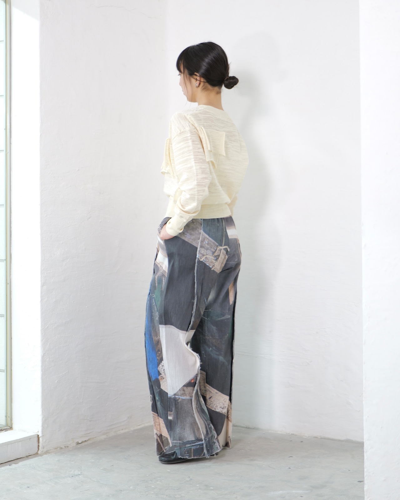 kotoha yokozawa - Graphic Yoryu Pants :Mono Coil|グラフィック楊柳/風景プリント/size 4