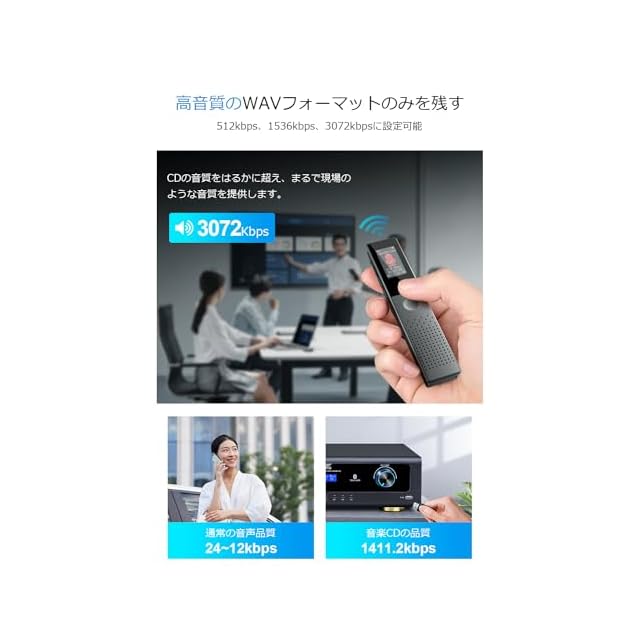 ボイスレコーダー 小型 ICレコーダー 【2025新登場&64GB大容量