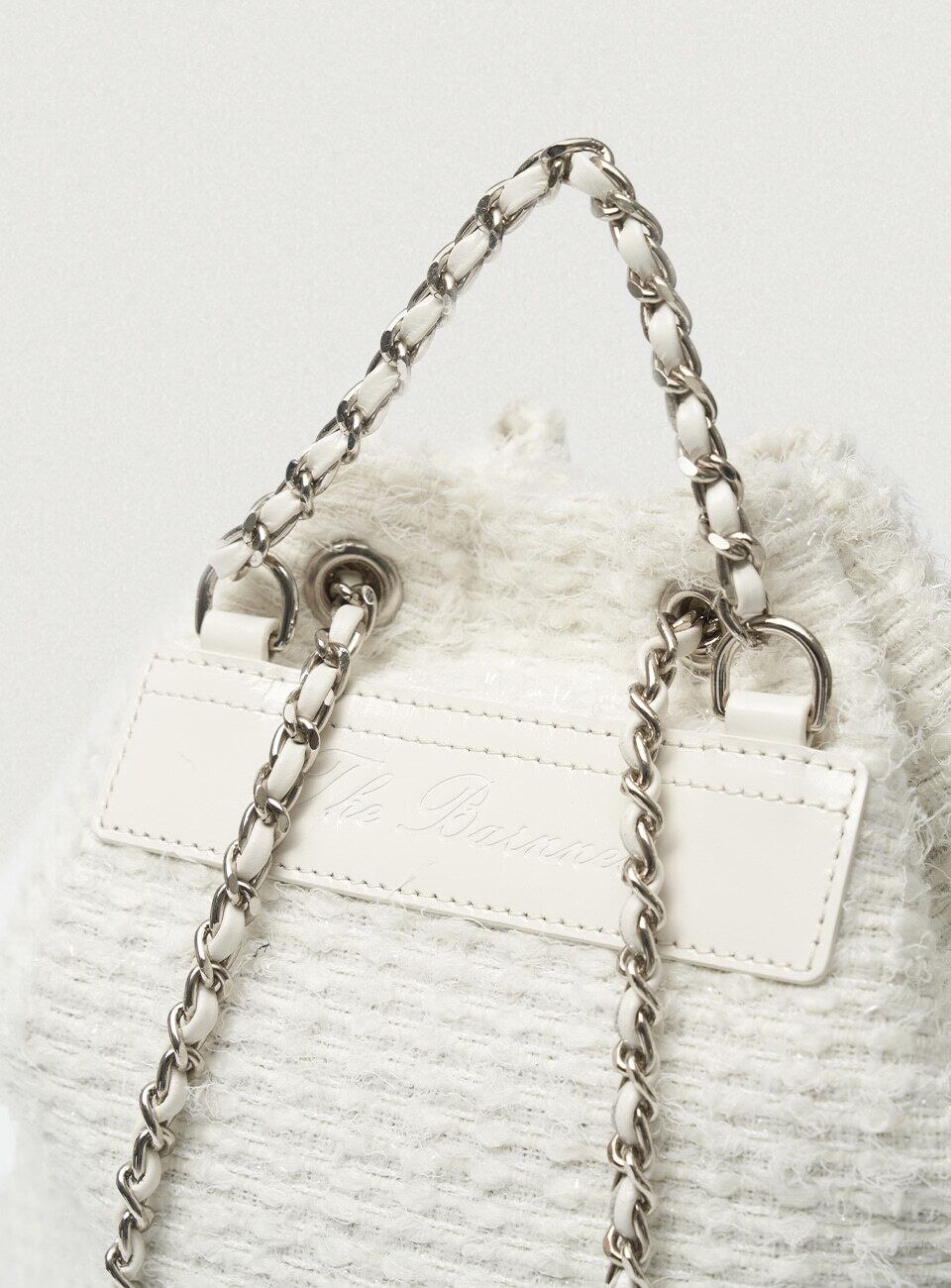 The Barnnet] Ivory Tweed Drawstring Chain Backpack 正規品 韓国