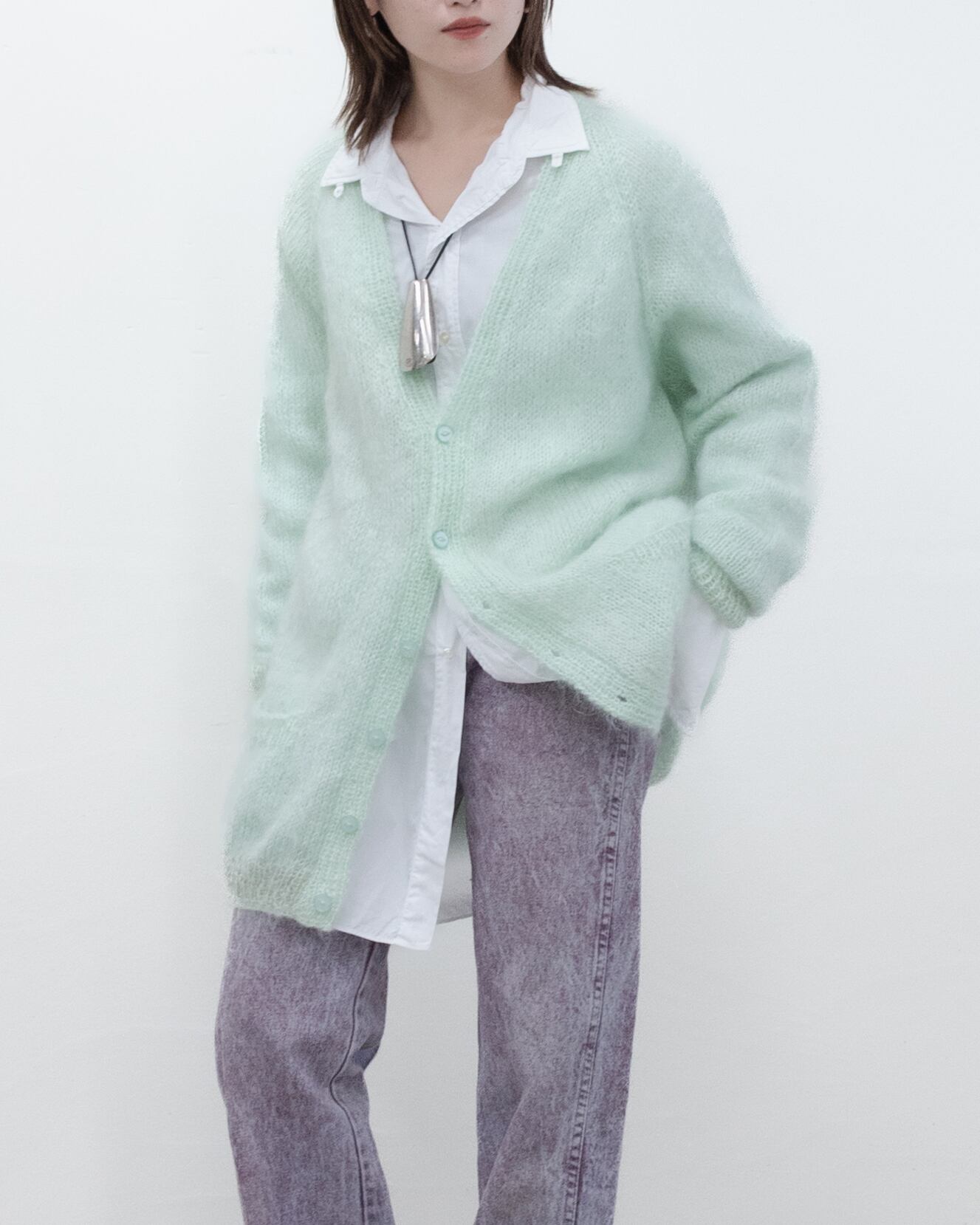 1980s oversized mohair knit cardigan