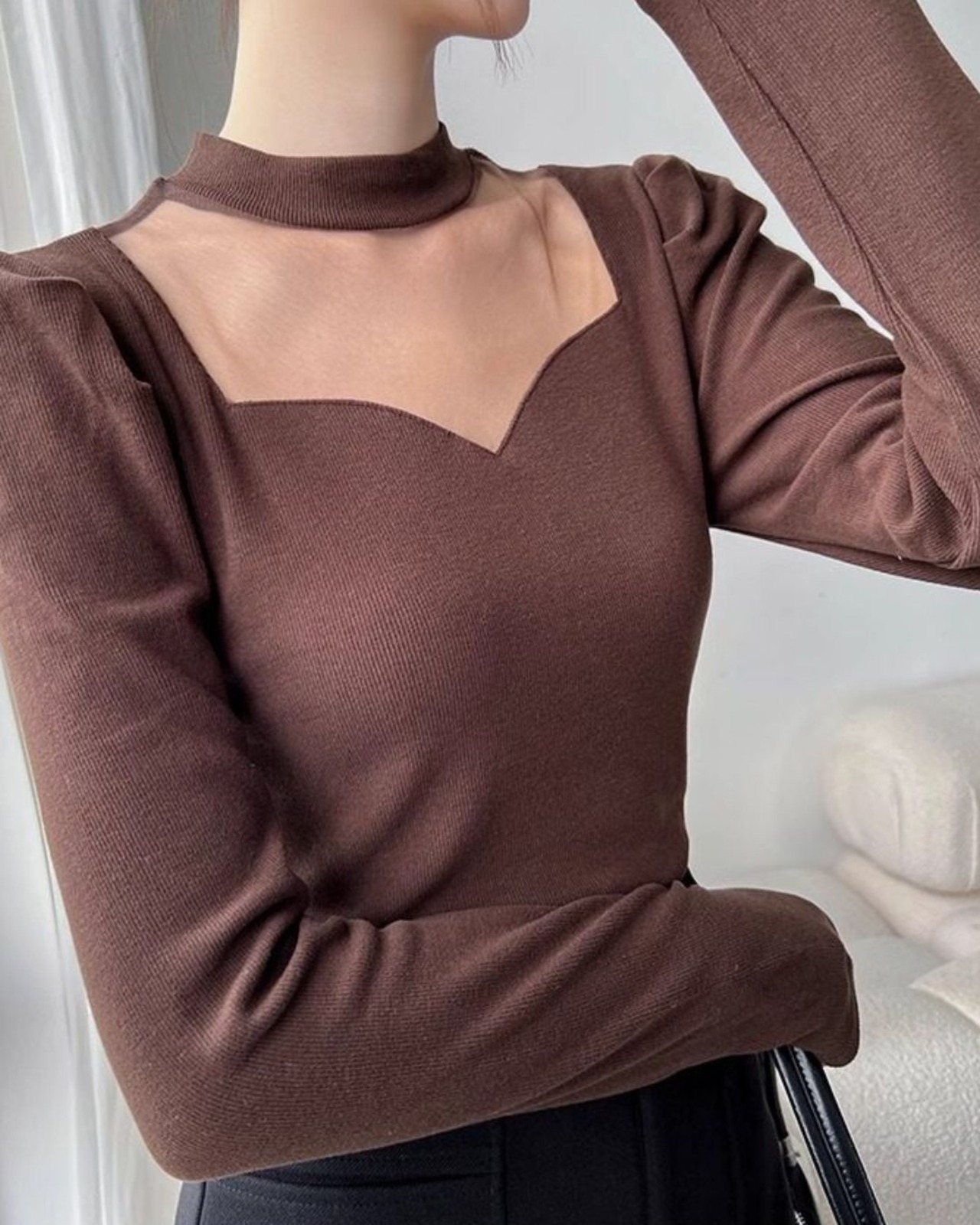 デコルテシアー ハーフハイネックカットソー 3color A0867 - 19