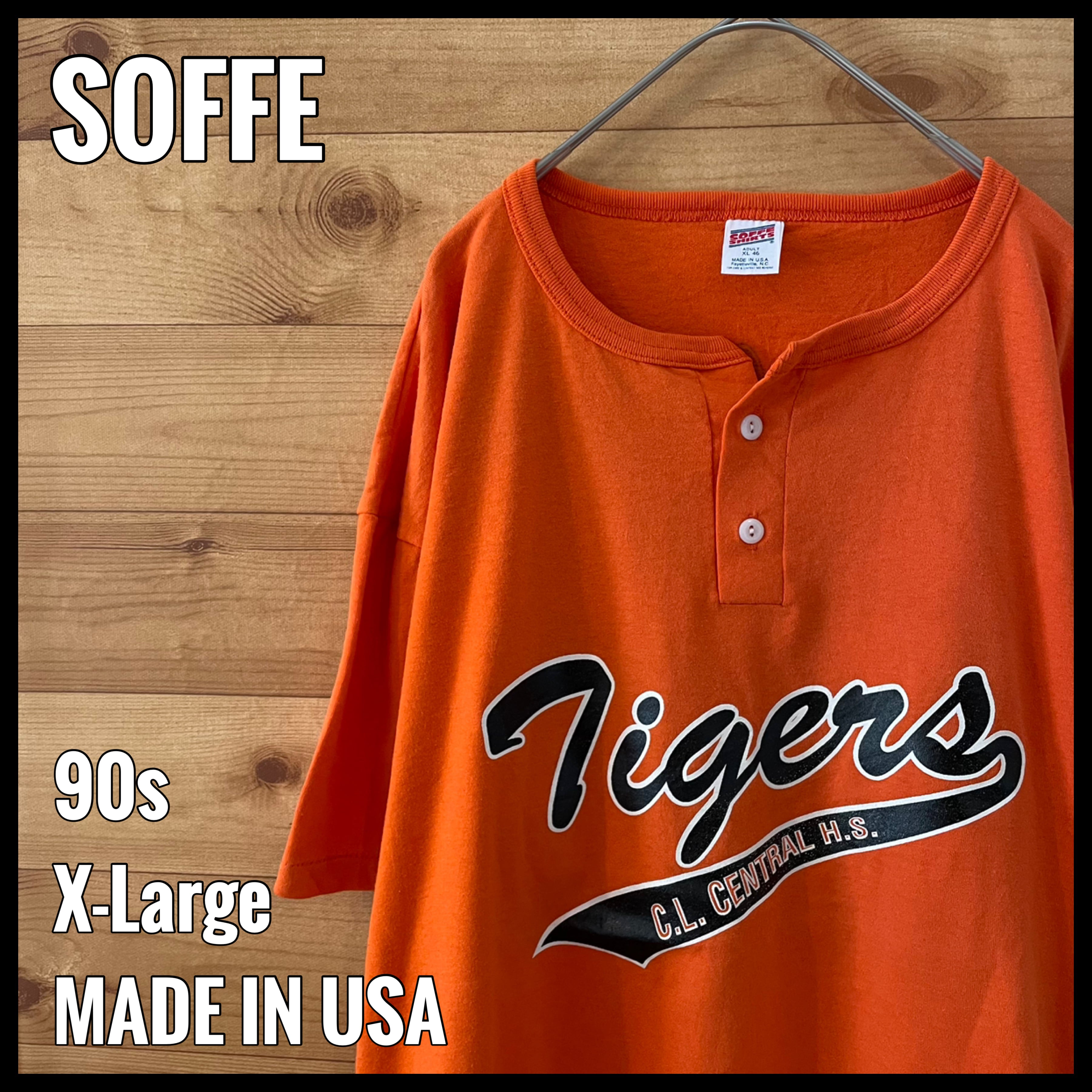 【SOFFE】90s USA製 ベースボール Tシャツ ヘンリーネック ...