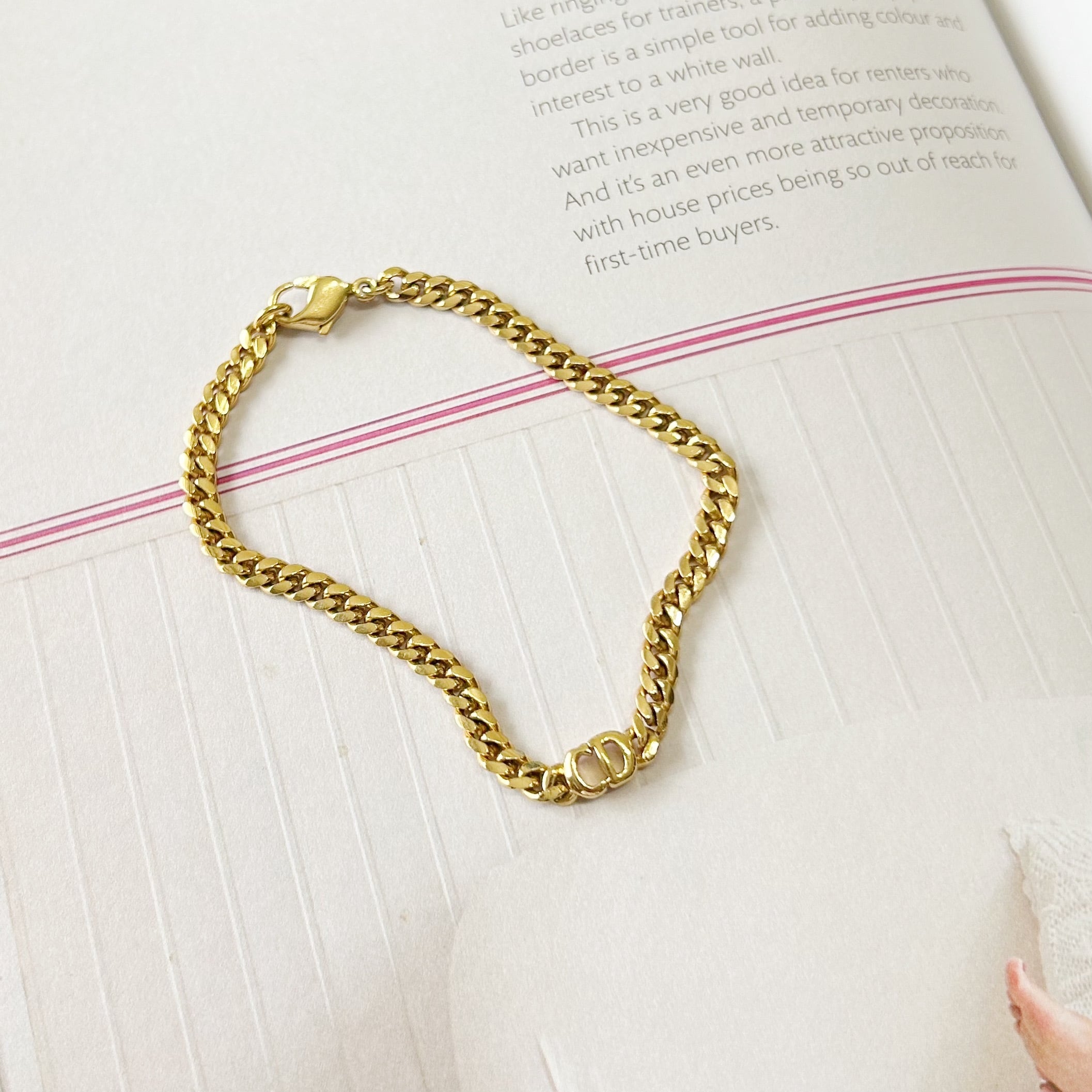 B8046】Christian Dior logo chain bracelet/クリスチャンディオール