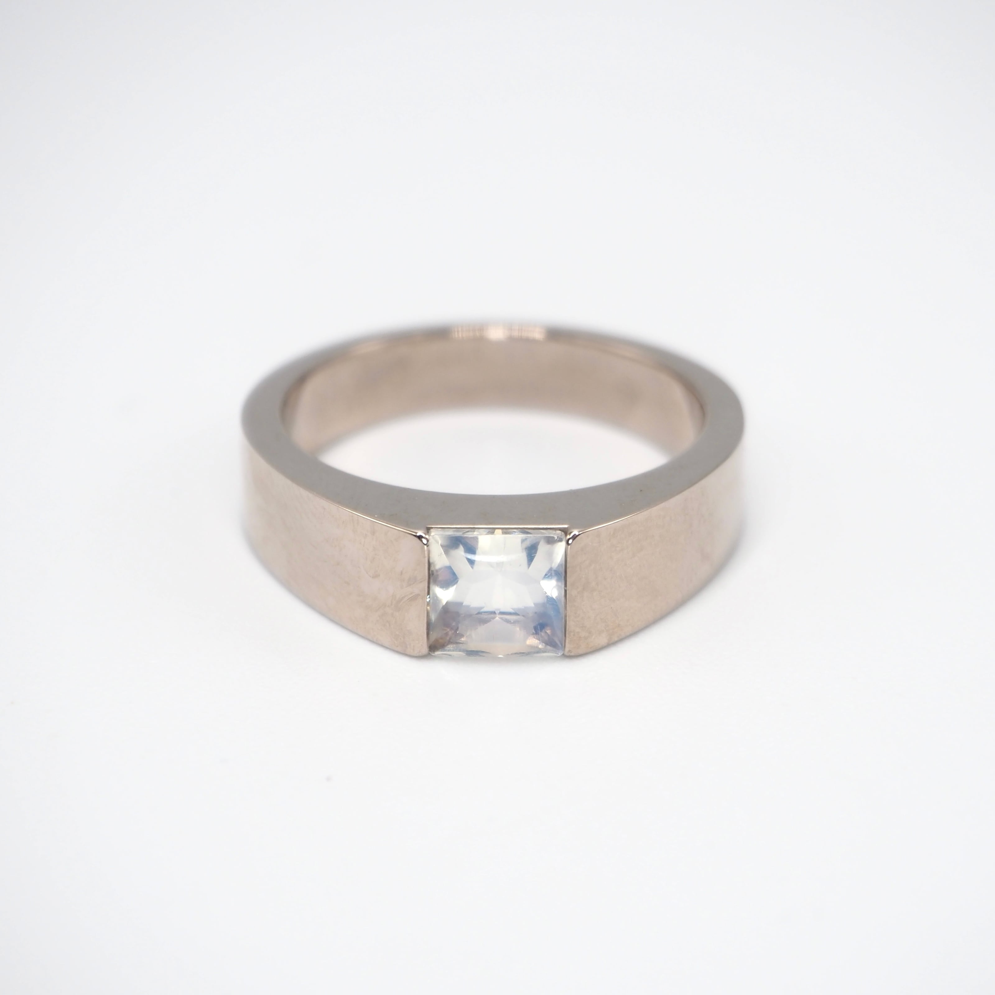 3/16掲載 約17号 Cartier タンクリング ムーンストーン K18WG カルティエ