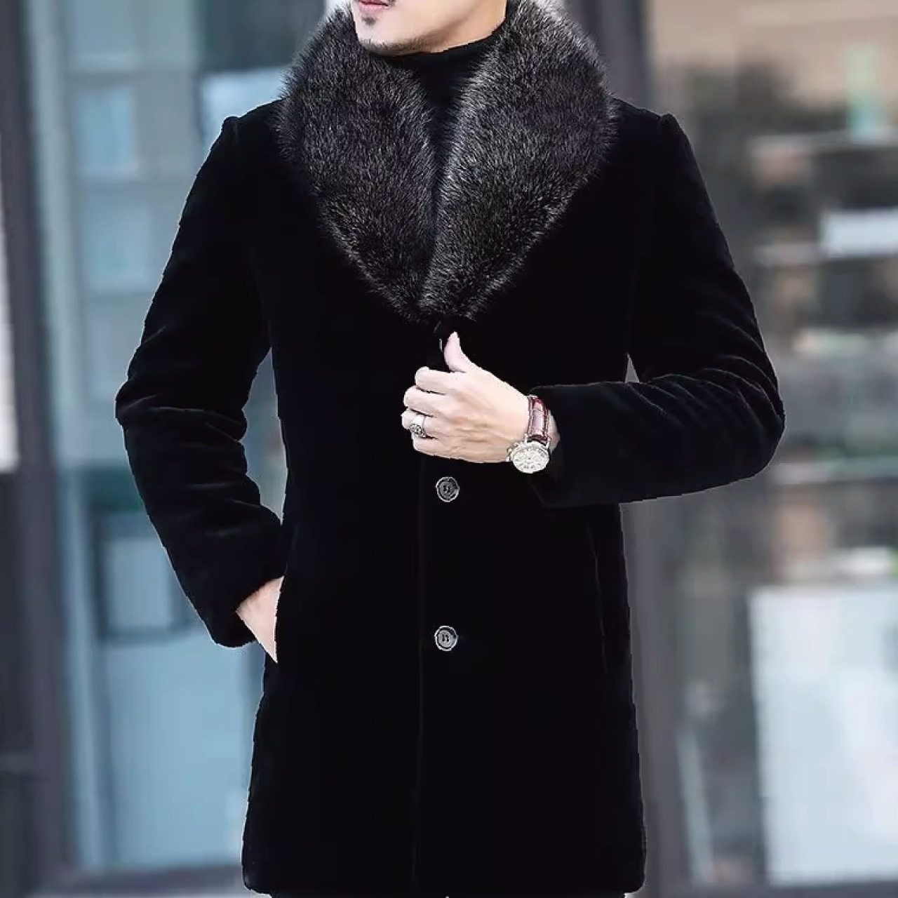 エレガントさを演出するミンクコートスーツ襟　CO002