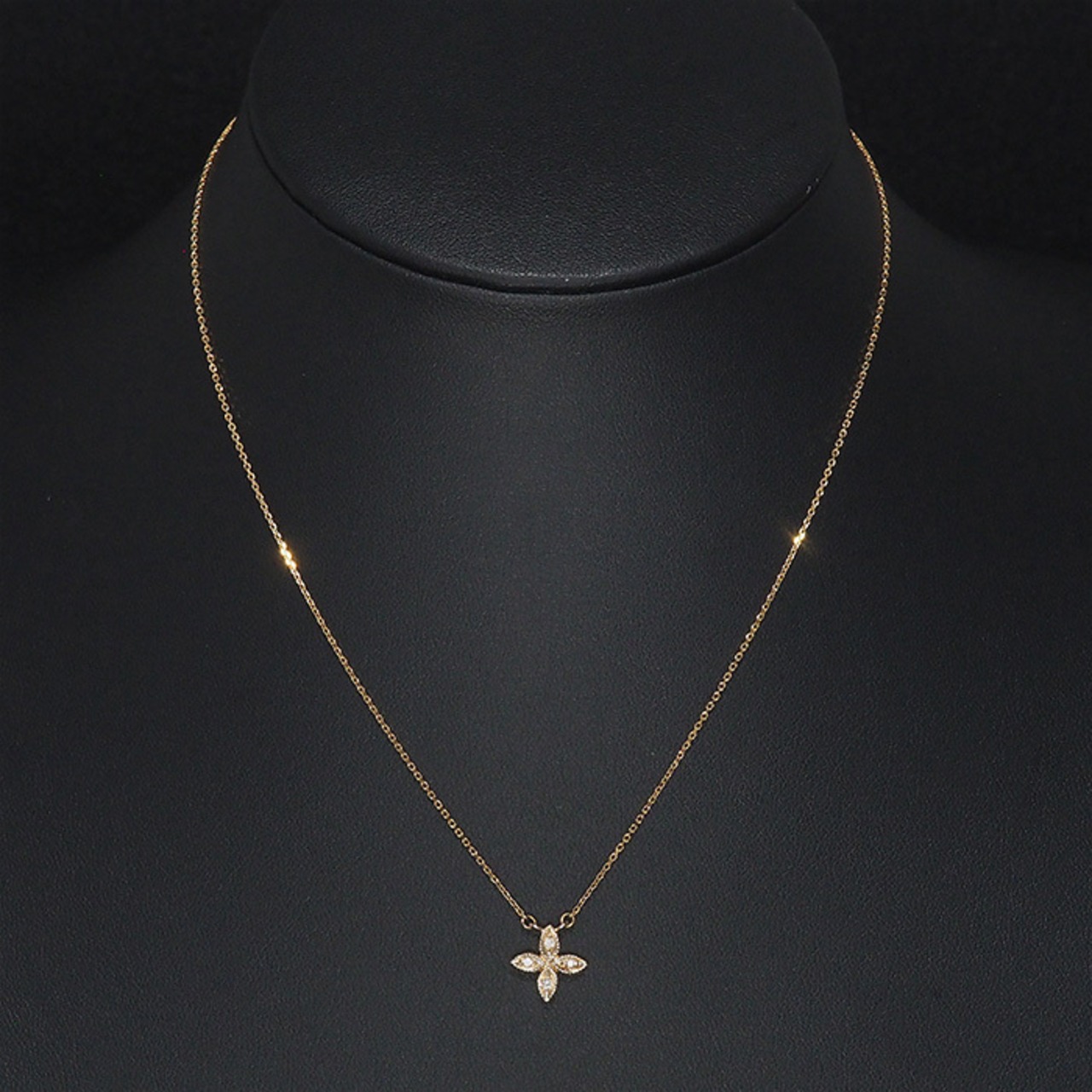 agete ダイヤ0.03ct キューブ ネックレス くし