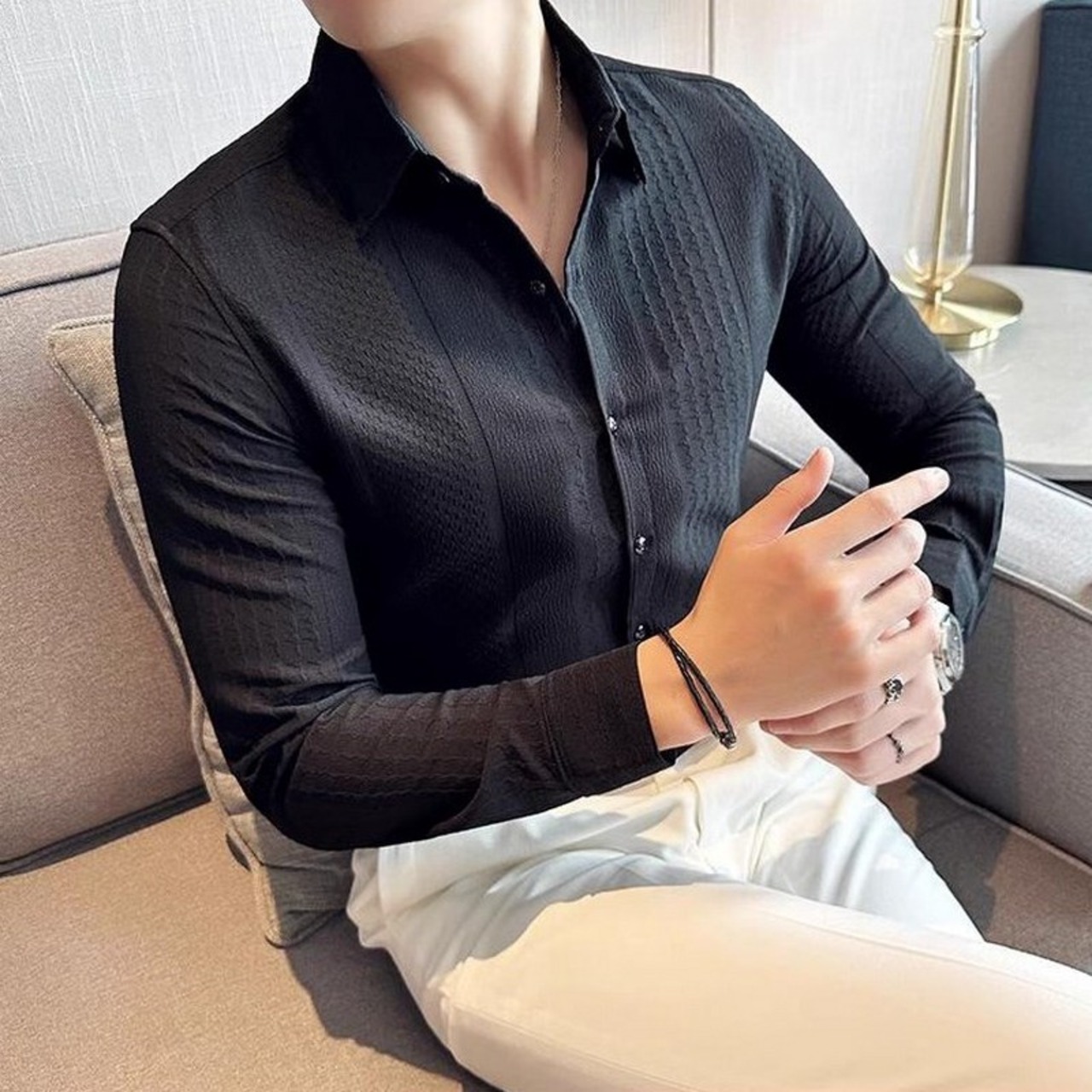 slim business casual shirt tops 00166