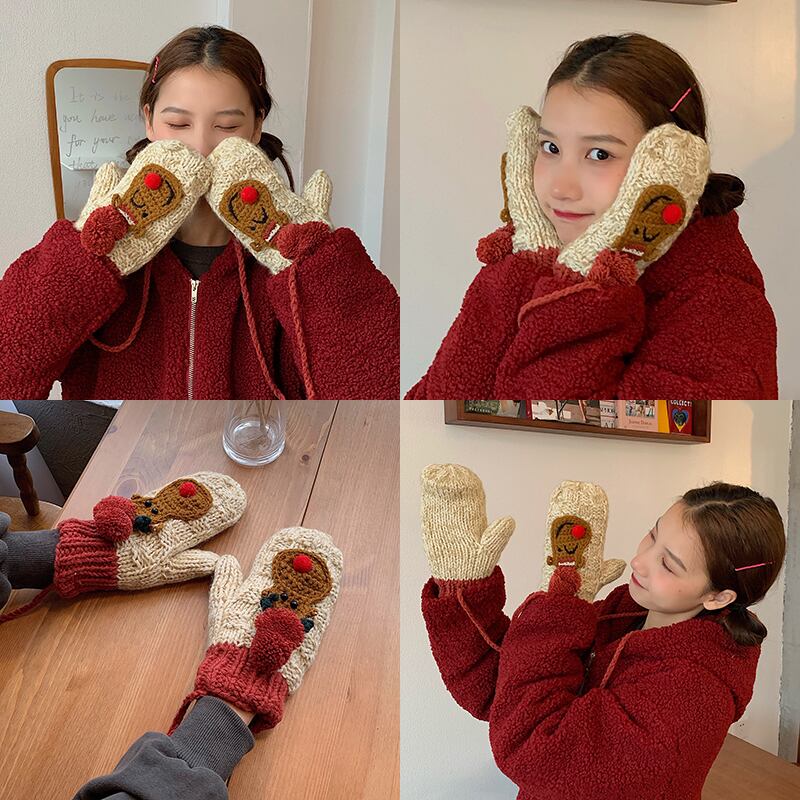 ニットグローブ ウィンターベルベット 大人ガーリー スウィート キュート カジュアル 冬物 ブラック・アイド・ピーズ7672067706