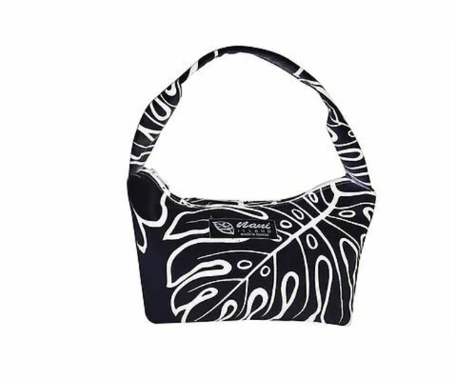 【Made in Hawaii】Pouch Hand Bag 　ブラック×ホワイト