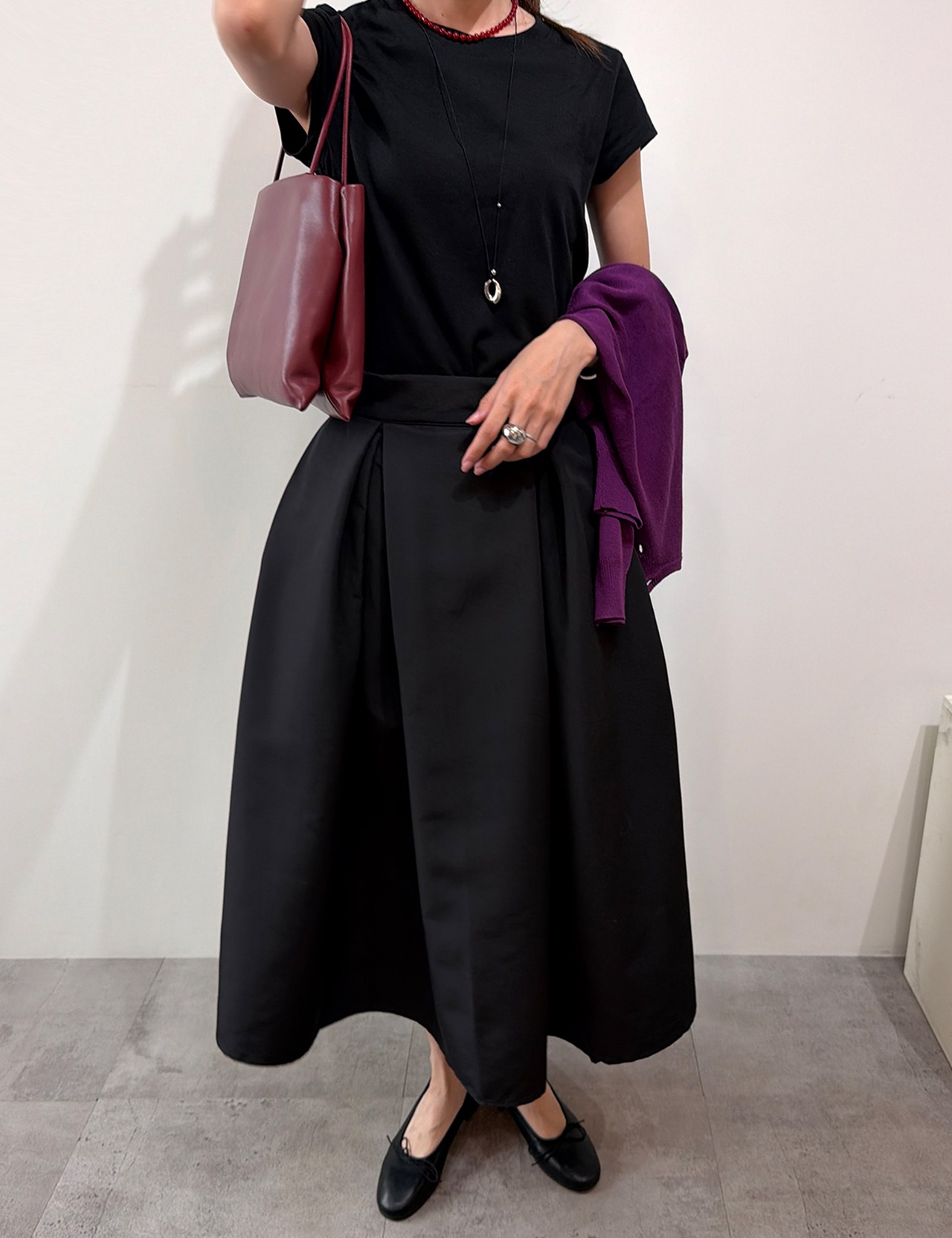 【新作5％OFF・3日間】Double Pleats Balloon Skirt_2colors