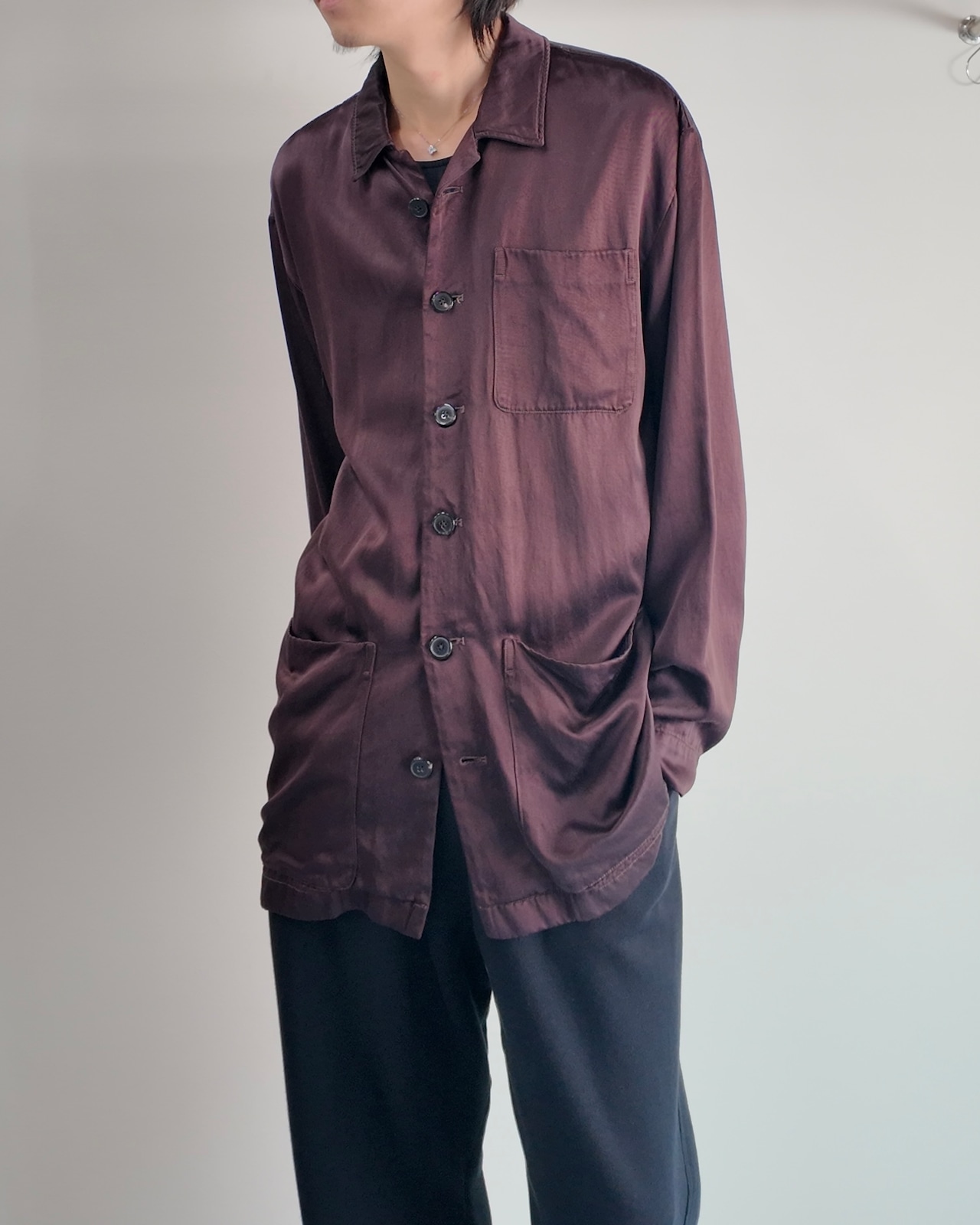 【DRIES VAN NOTEN】over silhouette satin jacket