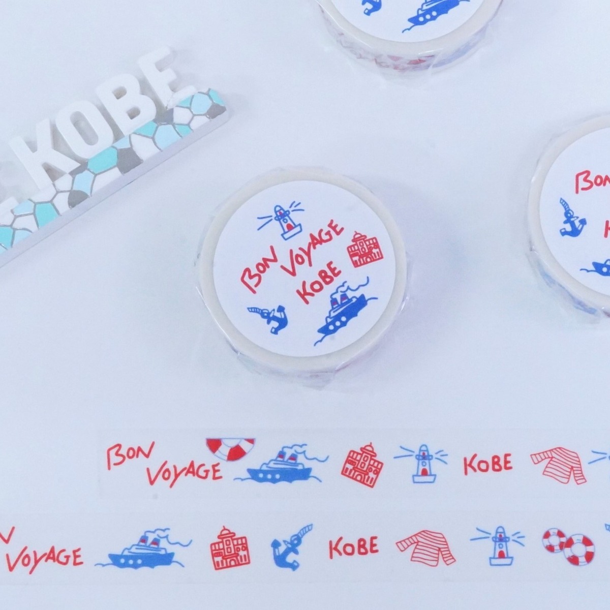 異人館オリジナルマスキングテープ Bon Voyage KOBE 7m巻 | KOBE GIFT