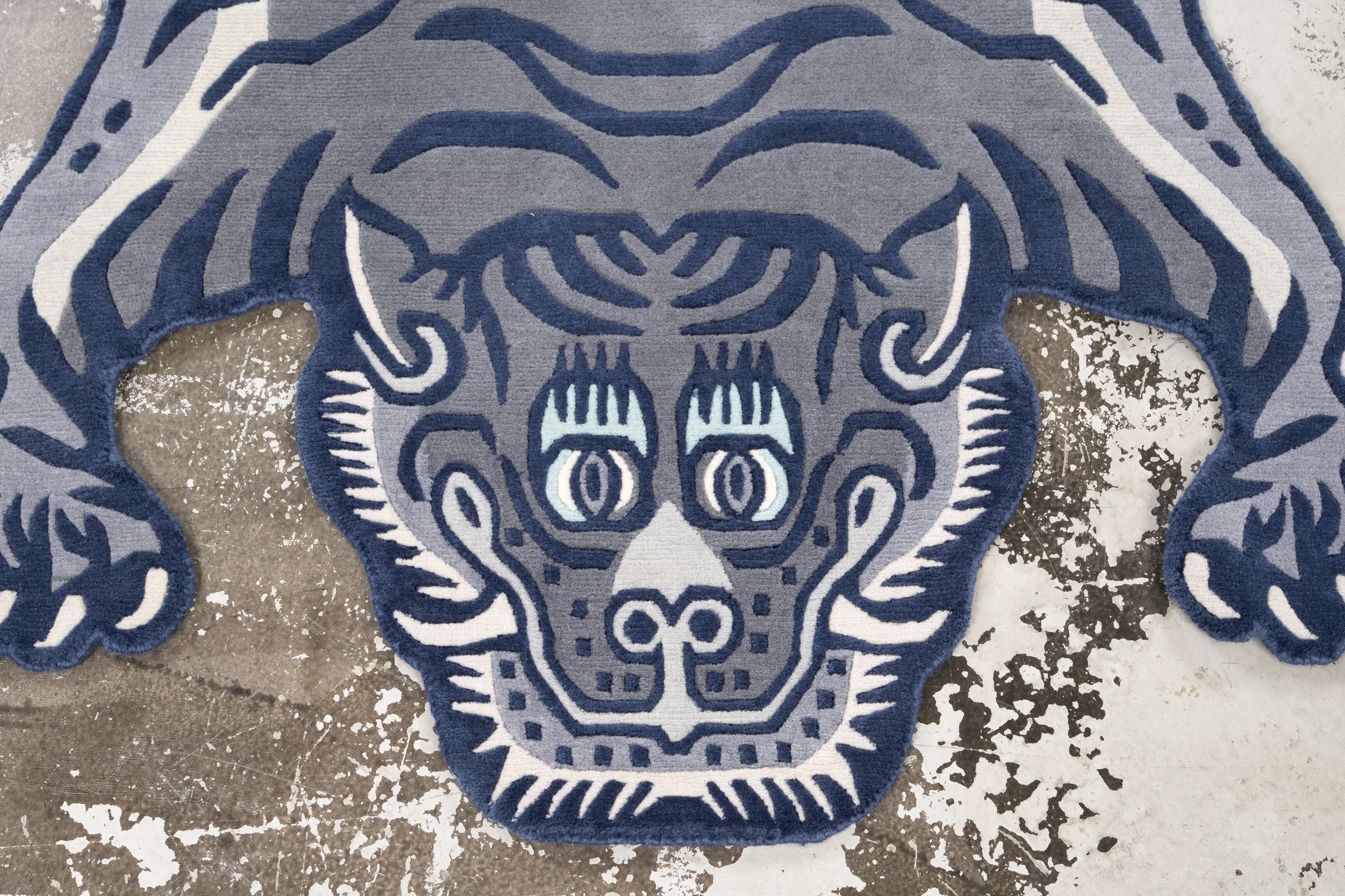 Tibetan Tiger Rug 《Lサイズ•ウール・オリジナル3・アッシュグレー172