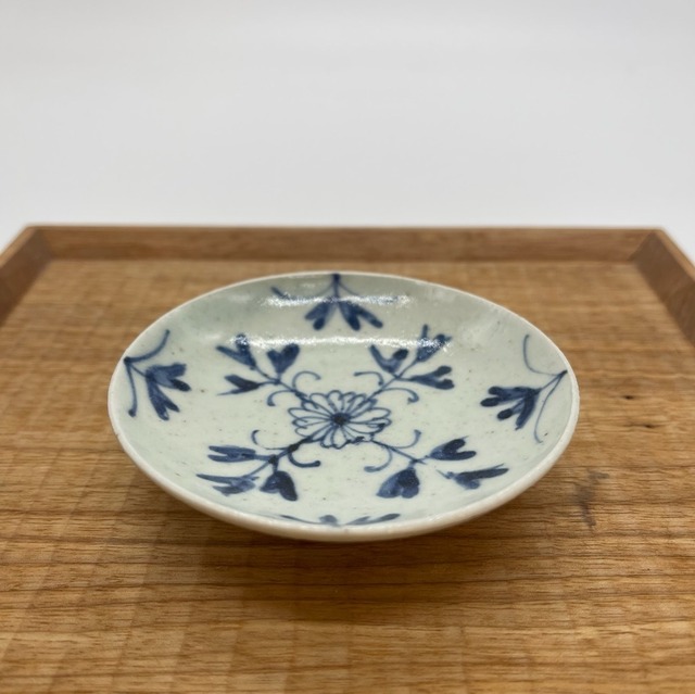 『吉田崇昭』染付絵替わり小皿　2110200711588A