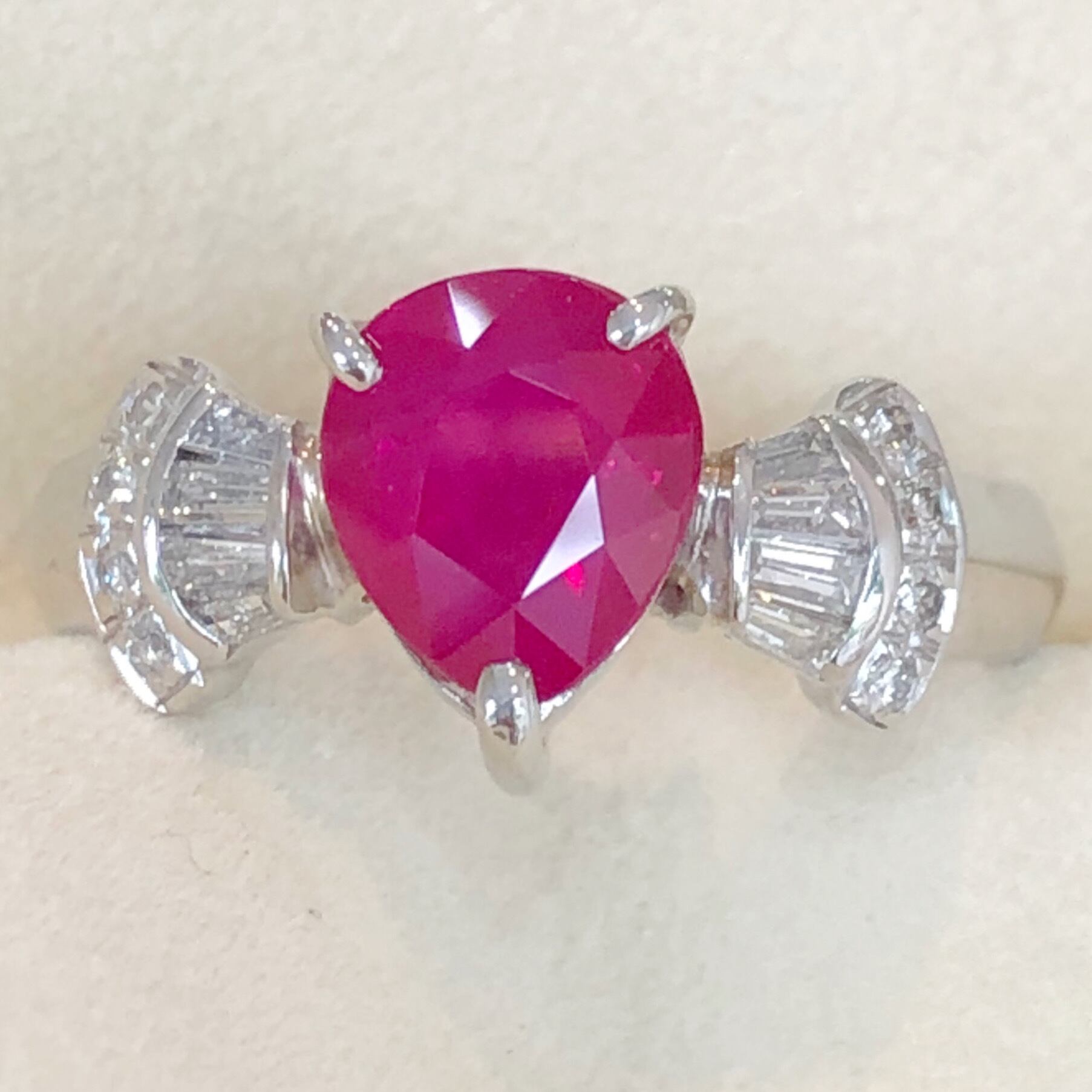 ✨ビルマ産✨ルビー❣️ダイヤ Pt900 リング 指輪 GIA産地証明 | E  
