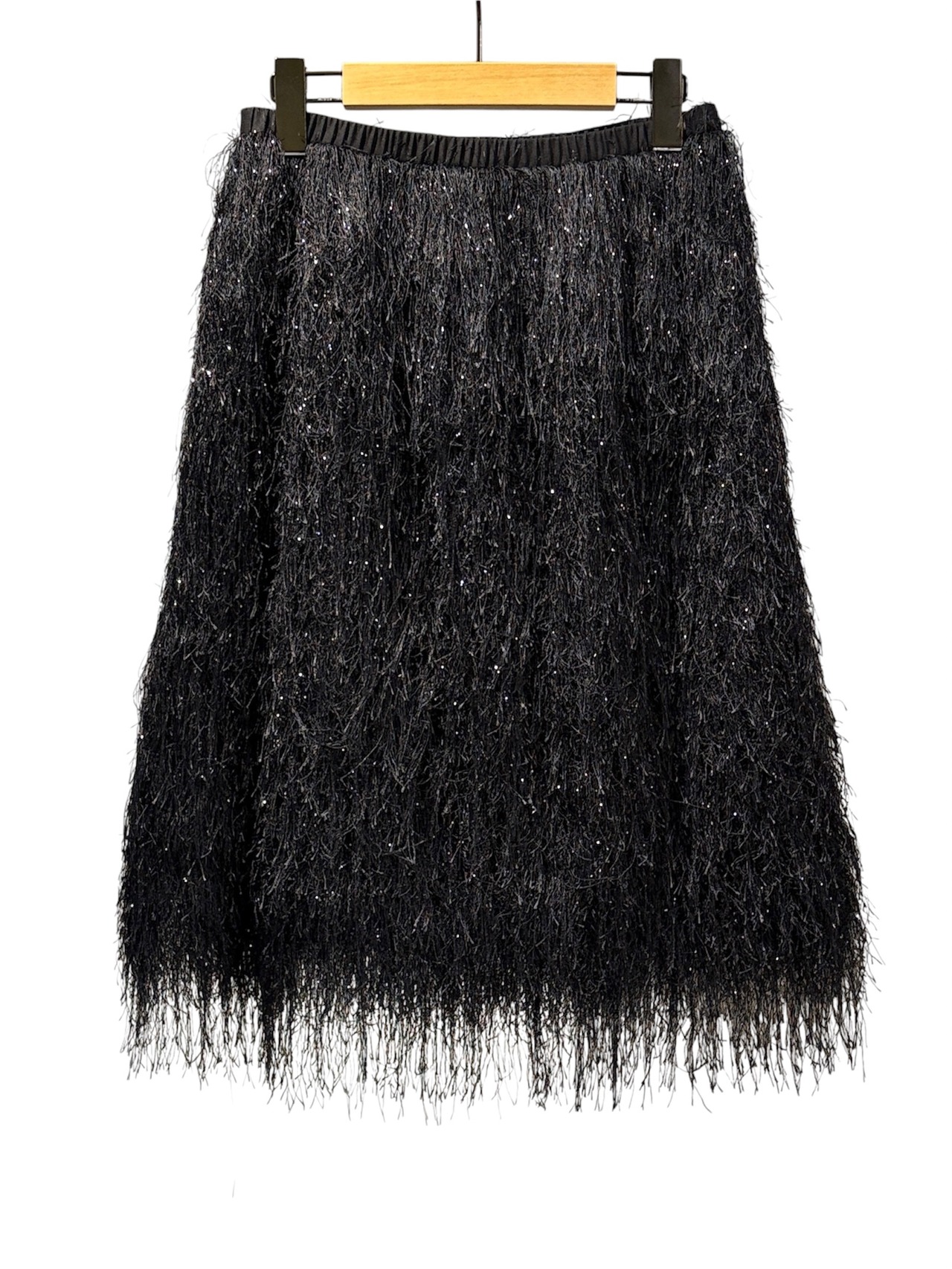 【26AW | WOMEN】Feng Chen Wang フェンチェンワン / スカート / Black Metallic Fringed Midi Skirt　FWF22SK16 - 2