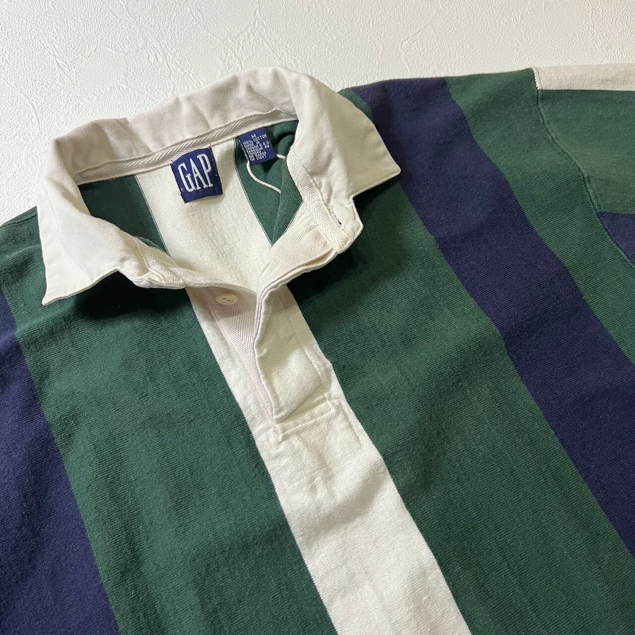 90s OLD GAP 雰囲気系 ストライプ ラガーシャツ プルオーバー ギャップ