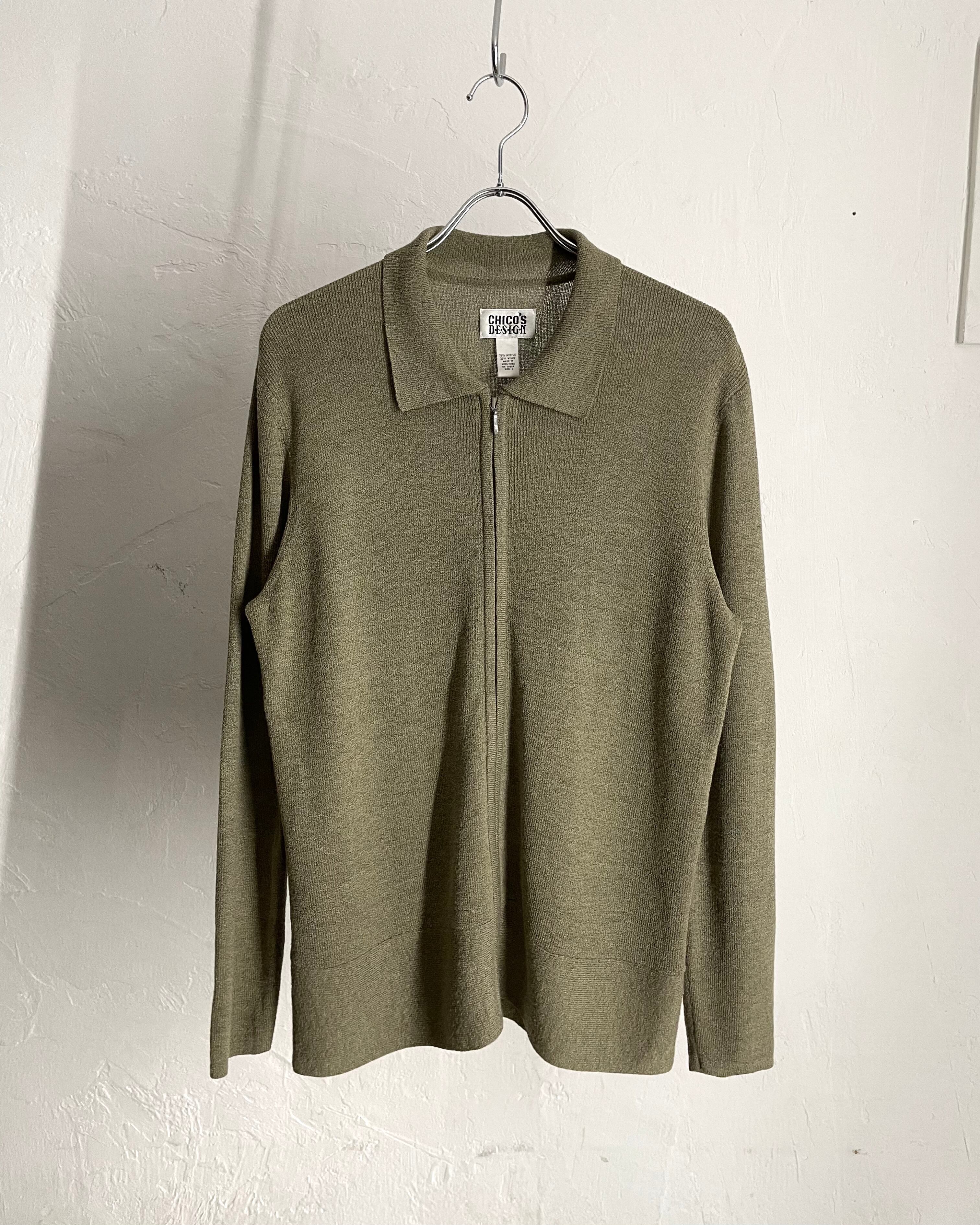 90s CHICO'S DESIGN Zip-up Knit Shirt