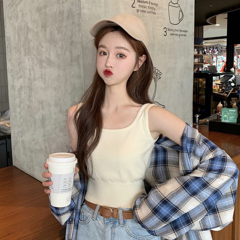 シャツ スリムショートノースリーブトップス 半袖 ハーフスリーブ 試着室78414654616