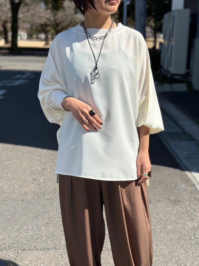 袖リブドルマンプルオーバー