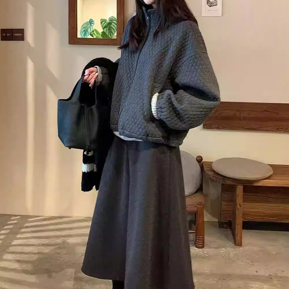 ジップアップ 腰丈 オーバーサイズ ブルゾンジャケット 1color ATO0149