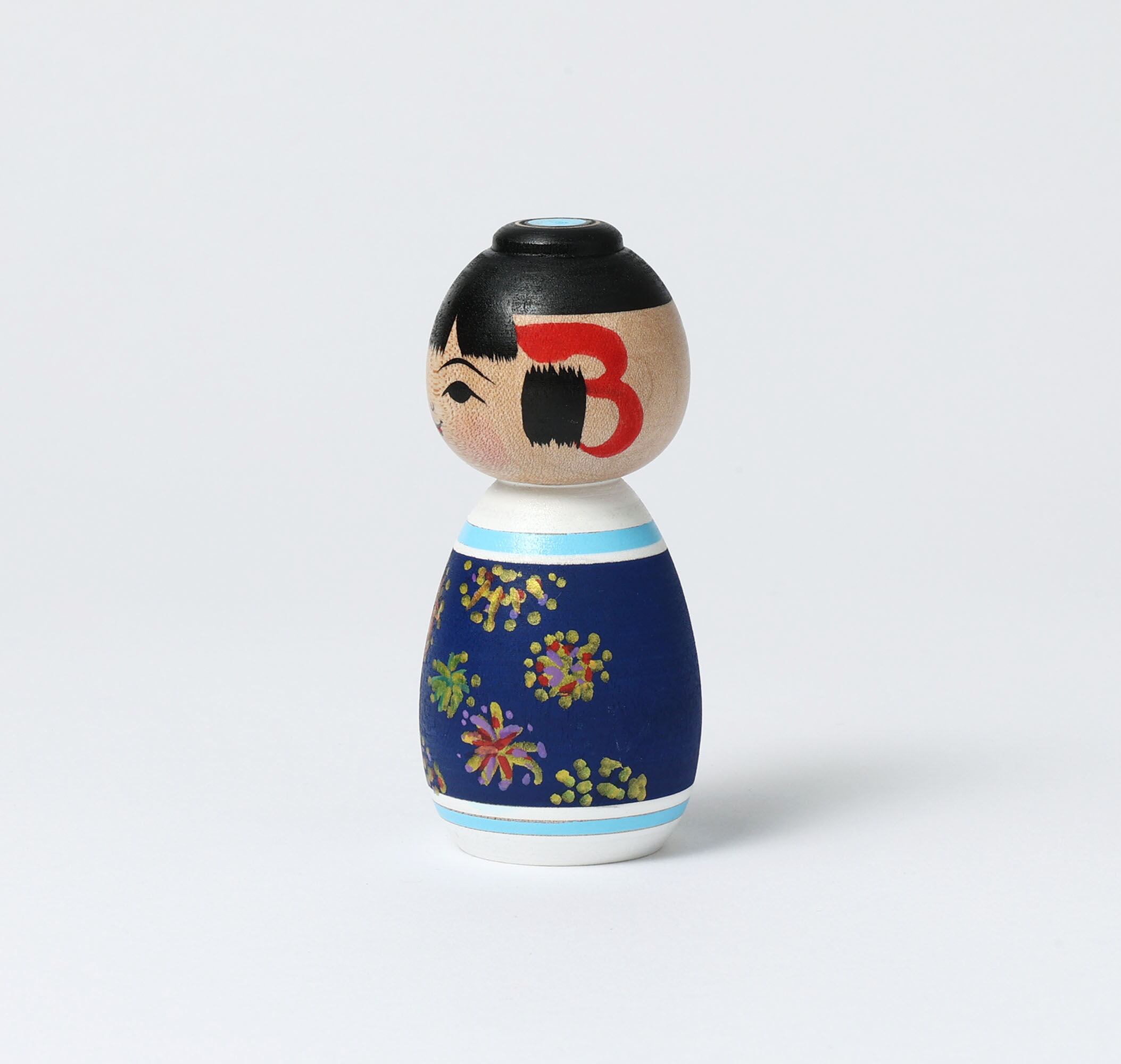 花火こけし Fireworks kokeshi doll | 阿保正文工人 津軽系 Masafumi