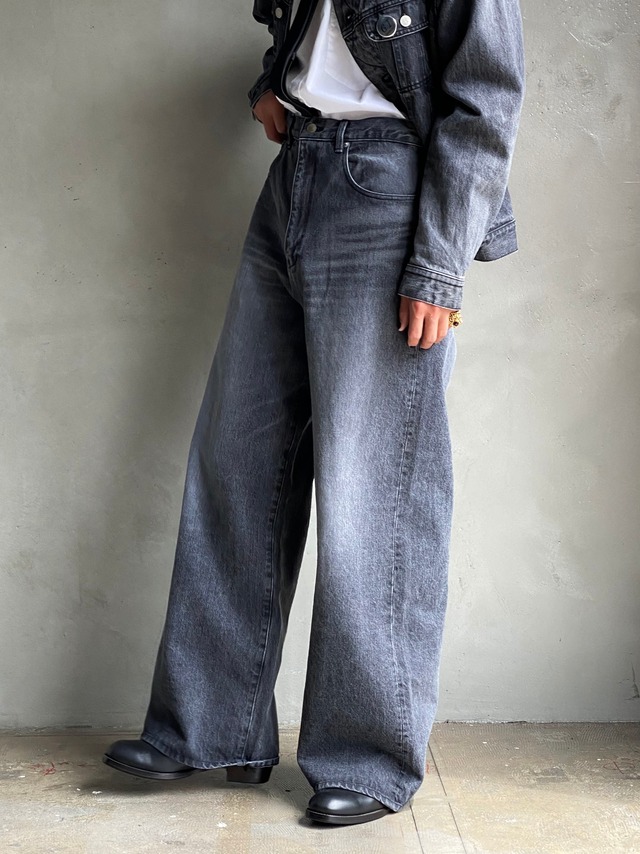 GEN IZAWA / Super  buggy denim pants (black-wash)