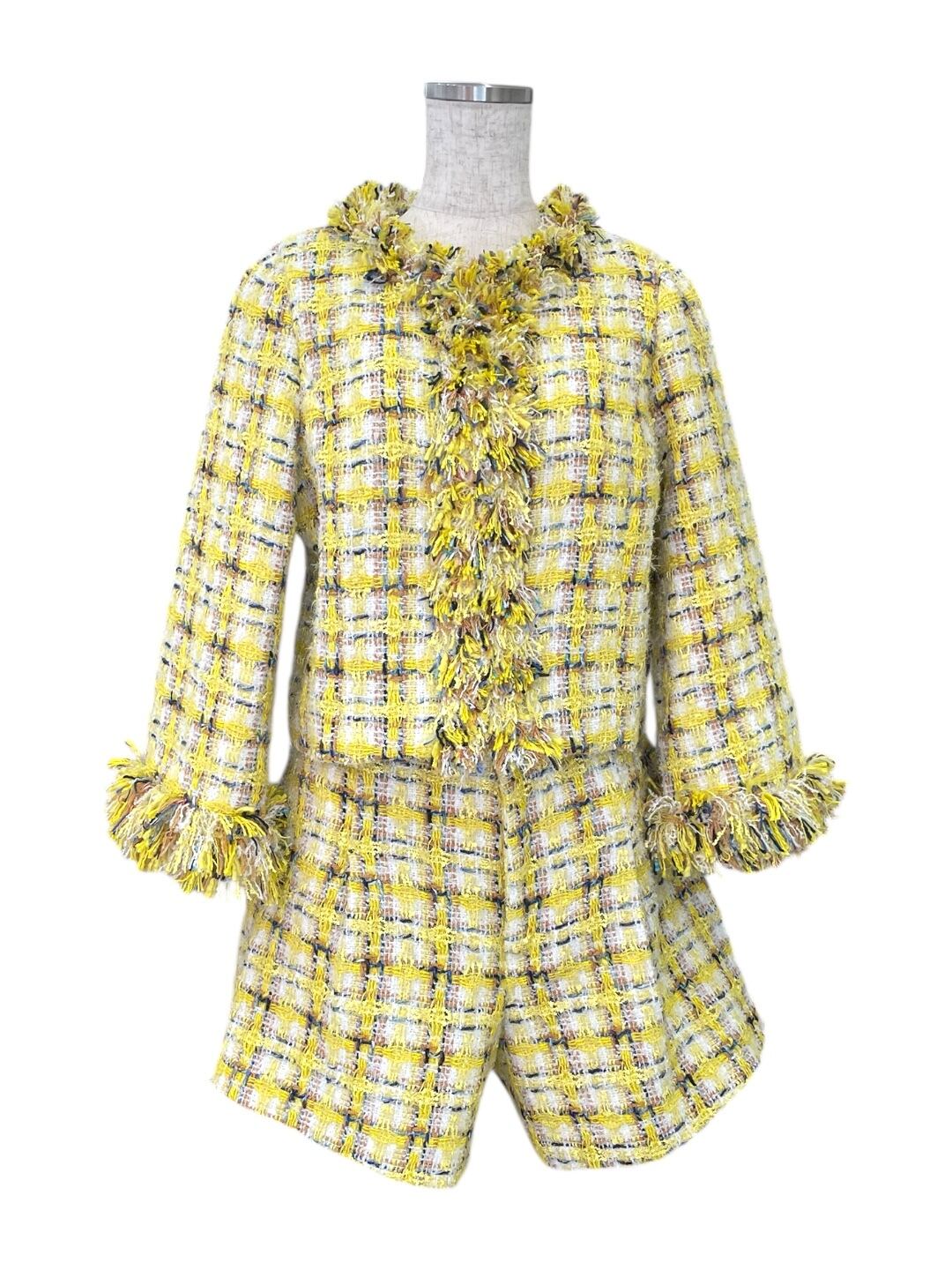 ツイードショートパンツ yellow | amin pur