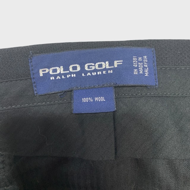 90s POLOGOLF ラルフローレン　ウールスラックス　ツータック　W36