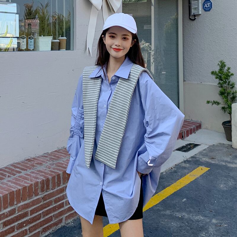 トップス シャツ スプリングルーズレディース ロング 春物 試着室92873413639