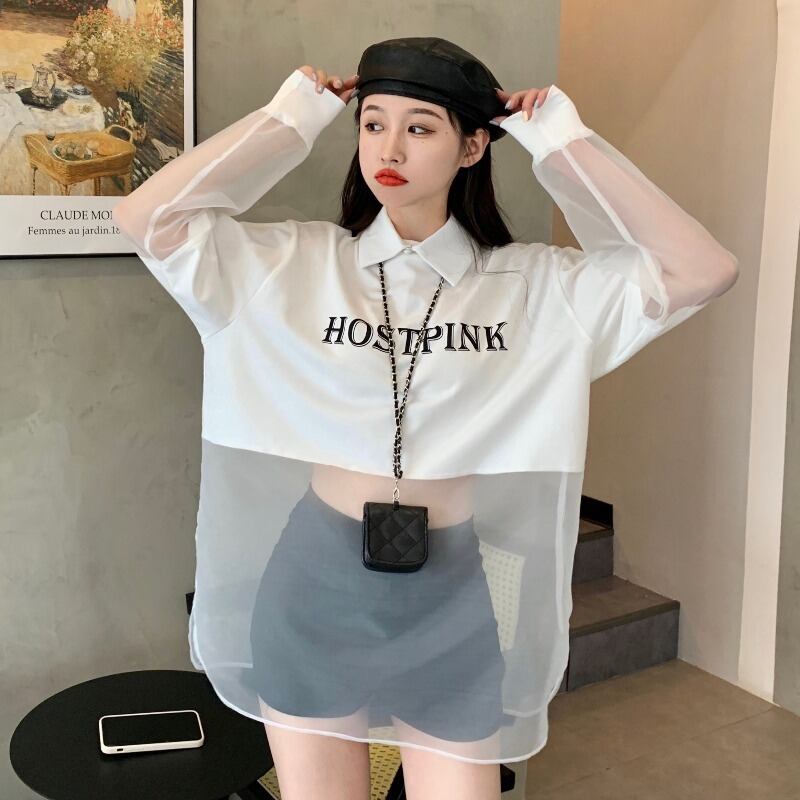 Tシャツ サマールーズ薄手メッシュ ロング 夏物 YY-ファッション49180095002