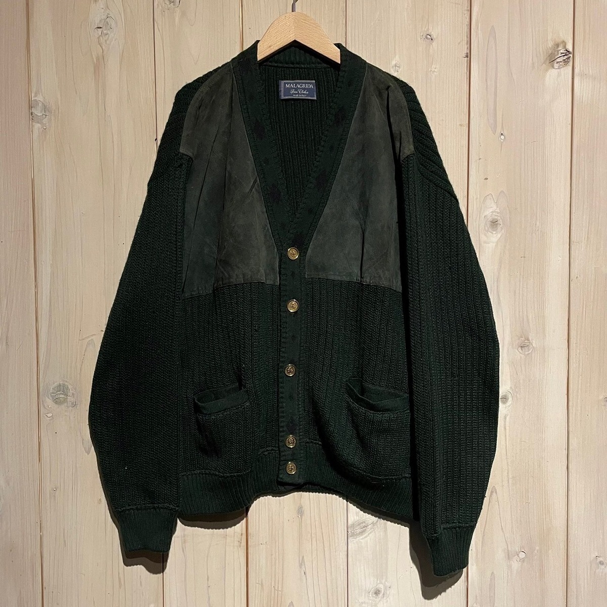 a.k.a.C.a.k.a vintage】Leather Swiching Vintage Loose Knit 