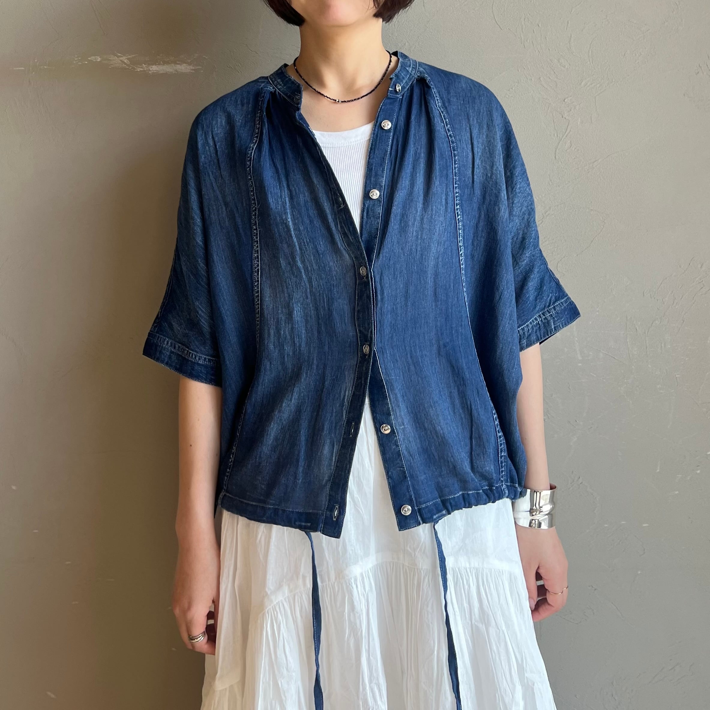 【 CYNICAL 】シアーデニムドルマンシャツ