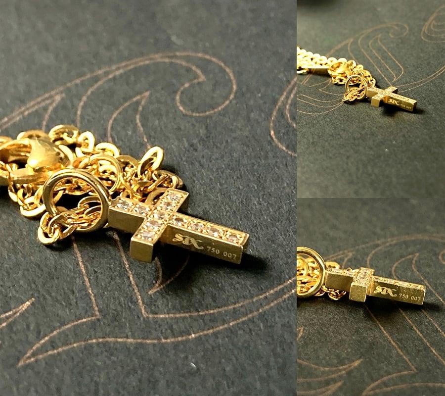 SJX　エスジェイエックス　ダイヤモンド クロス チャーム　ネックレス 12ポイント　007カラット　イエローゴールド DIAMOND CROSS  CHARM　K18　YG　750　007ｃｔ | brand cross tokyo powered by BASE