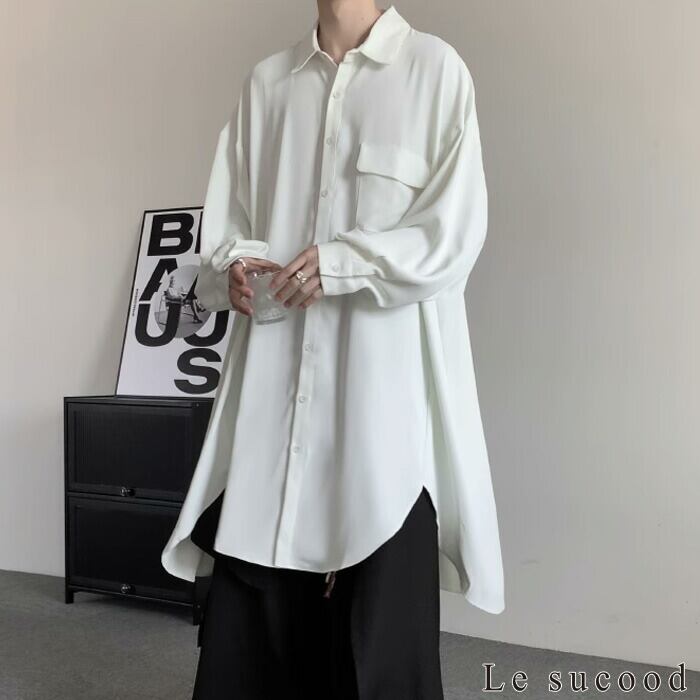 お支払い確認後20日以内発送】Le sucood 無地 ロングシャツ ユニ