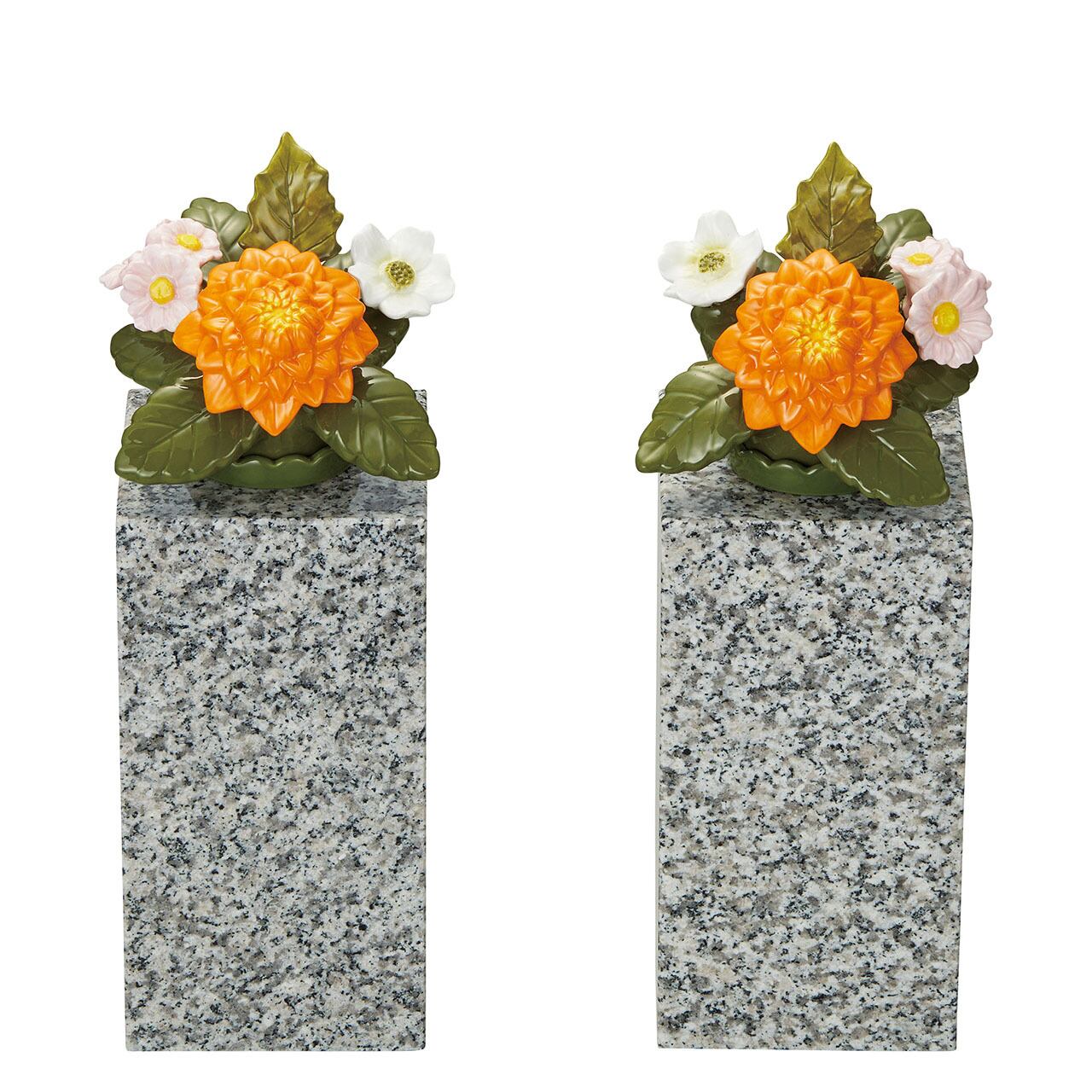 カレンヌ　墓花（Ｌ）ユリ　イエロー　1対（2個） カレンヌ墓花（L）ユリイエロー1対（2個）