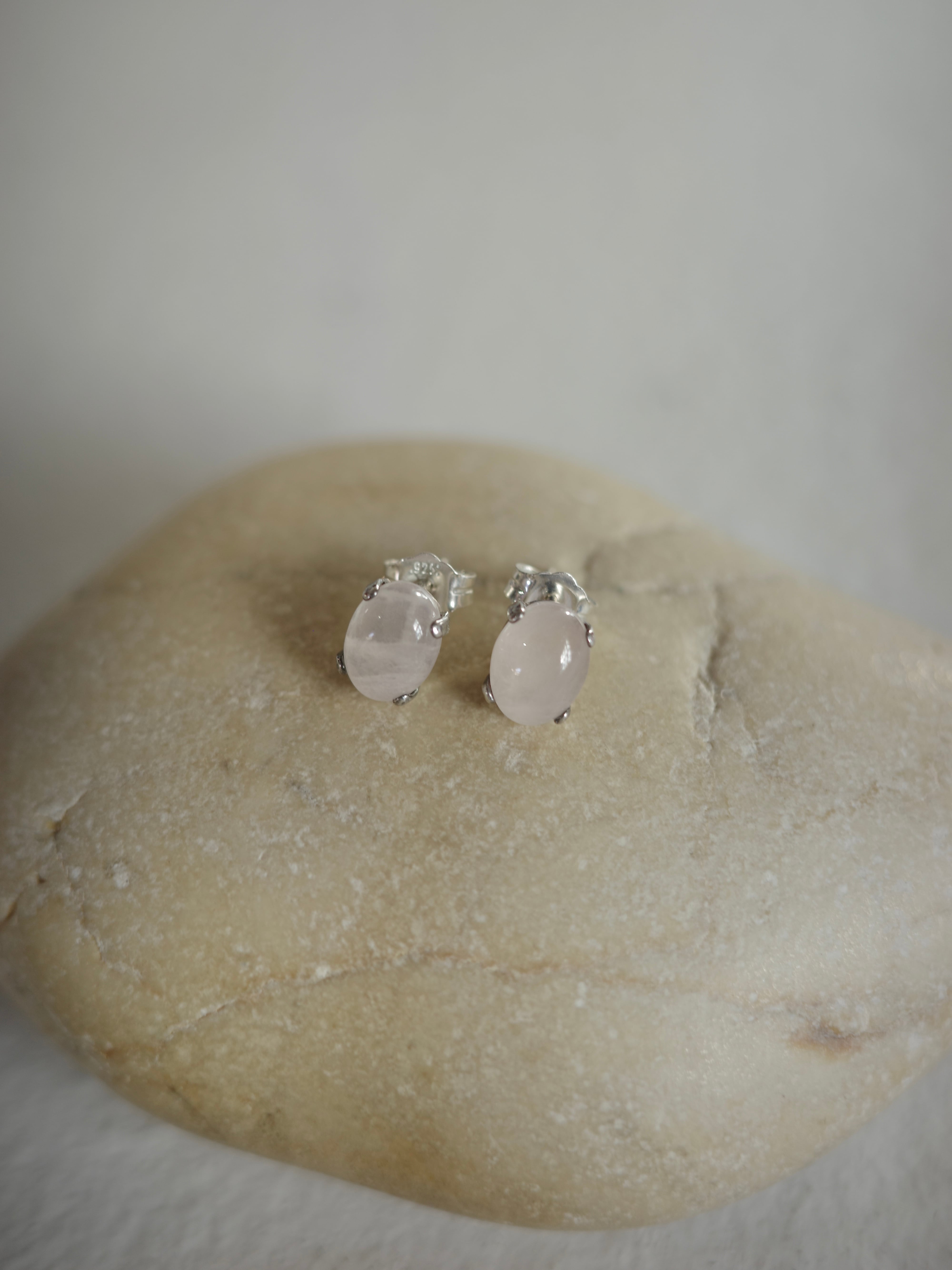<vintage silver925>petit pink quartz pierece