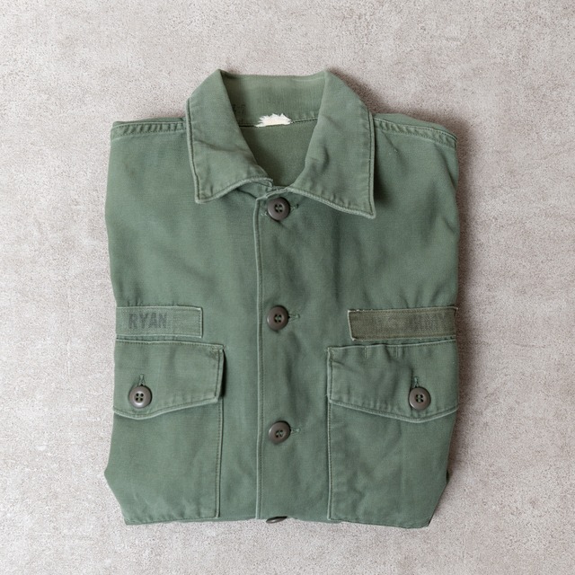 【15 1/2✕35】U.S.Army 70's OG-107 Utility Shirt Cotton100％ "Used" 実物 アメリカ軍 ユーティリティーシャツ コットン No.624