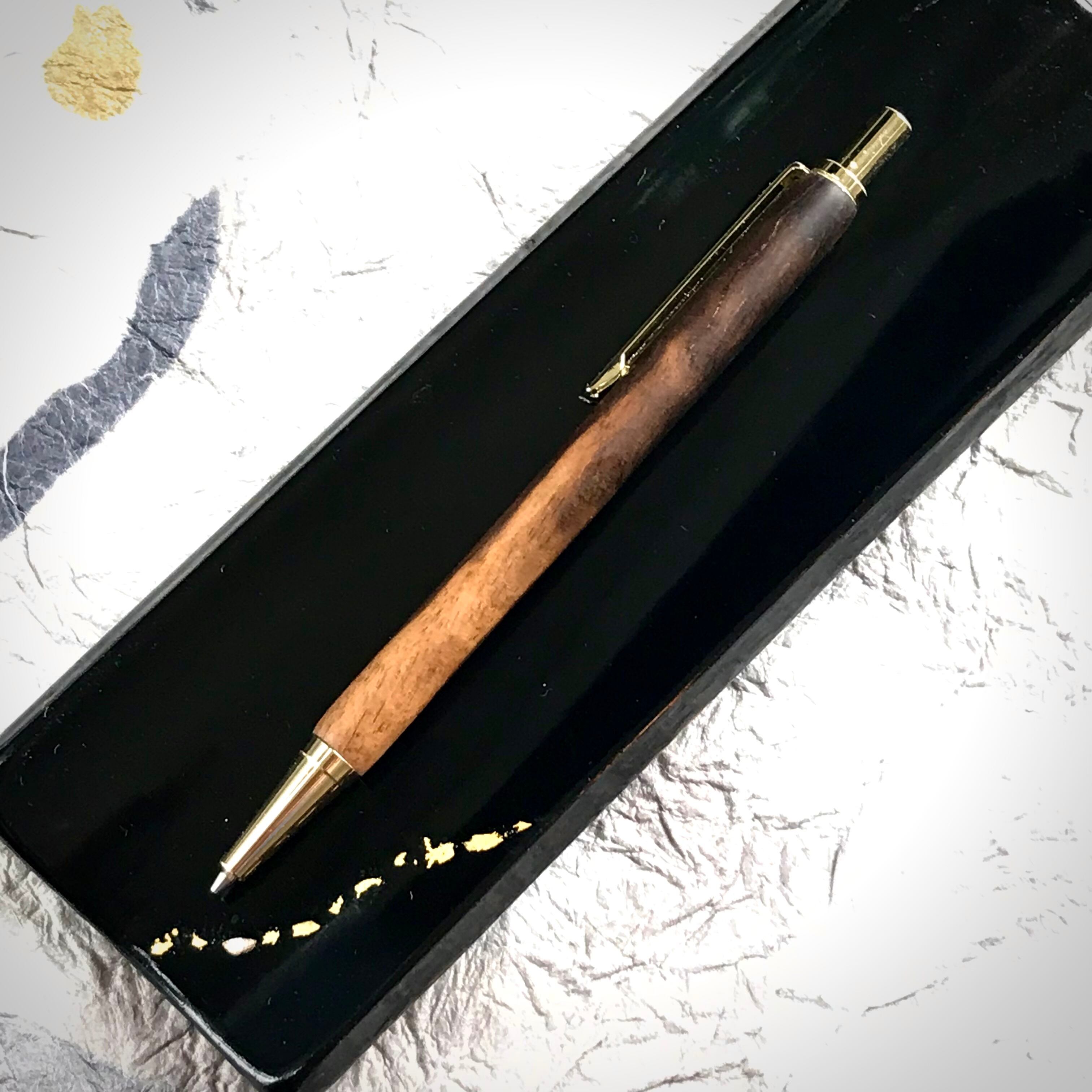 黒柿 シェラック+亜麻仁油 銘木 木軸シャープペンシル 木軸ペン 0.5mm