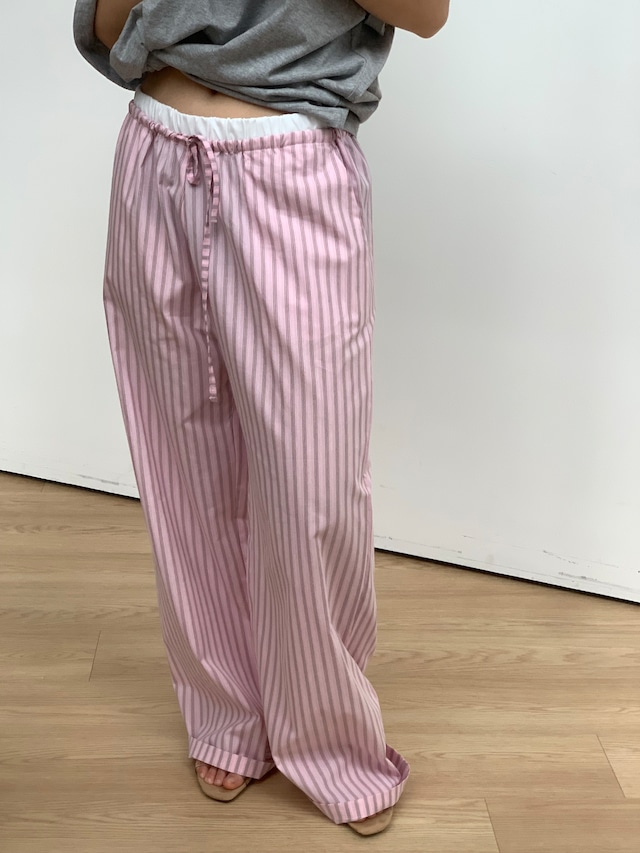 (予約) taffeta / Cool stripe pants 2color