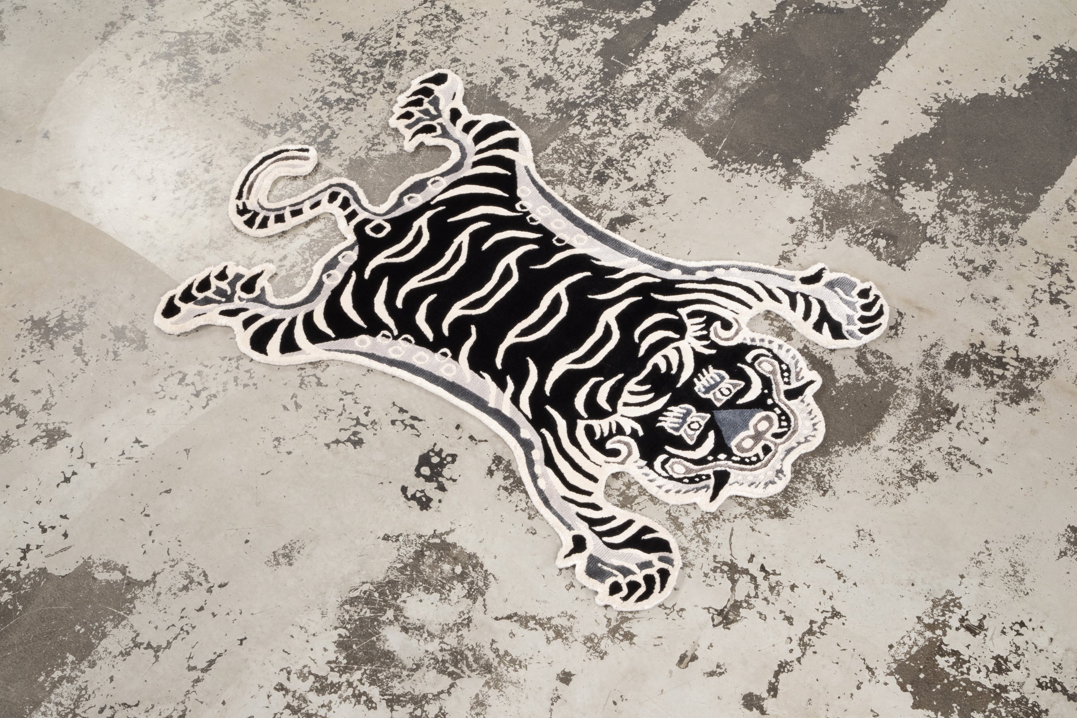 Tibetan Tiger Rug 《Sサイズ•シルク・オリジナル1•モノクロ237