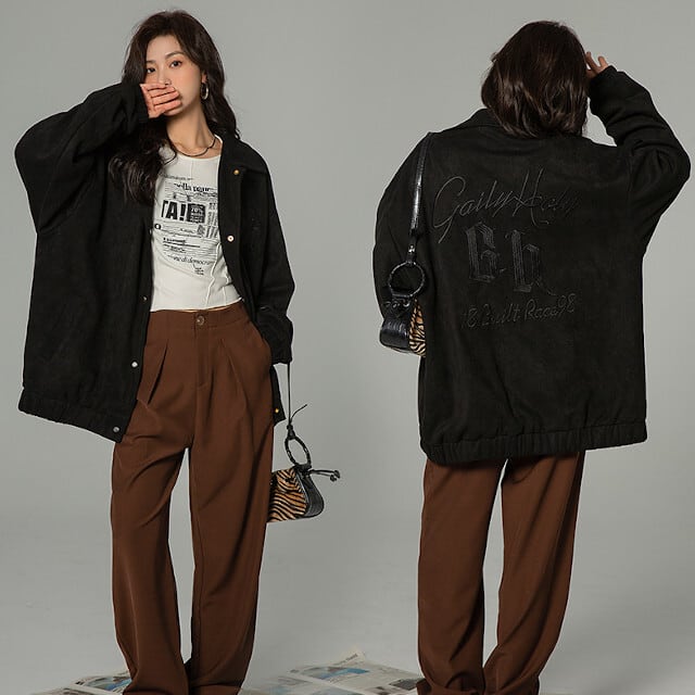 スタジャン レディース ジャケット アウター オーバーサイズ ゆったり