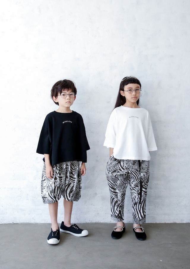 【23SS】ミチリコ(michirico) Real Zebra TEX halfpants  オフホワイト【L】ハーフパンツ　ゼブラ