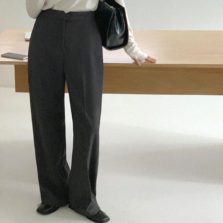 ハイウエスト センタープレス ワイドレッグトラウザー 1col N00157