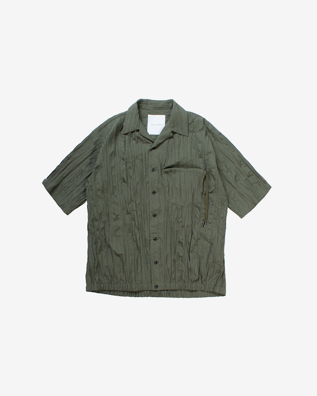 Wrinkles Pleats Gather Pocket Shirt -khaki <LSD-BC1S2A>