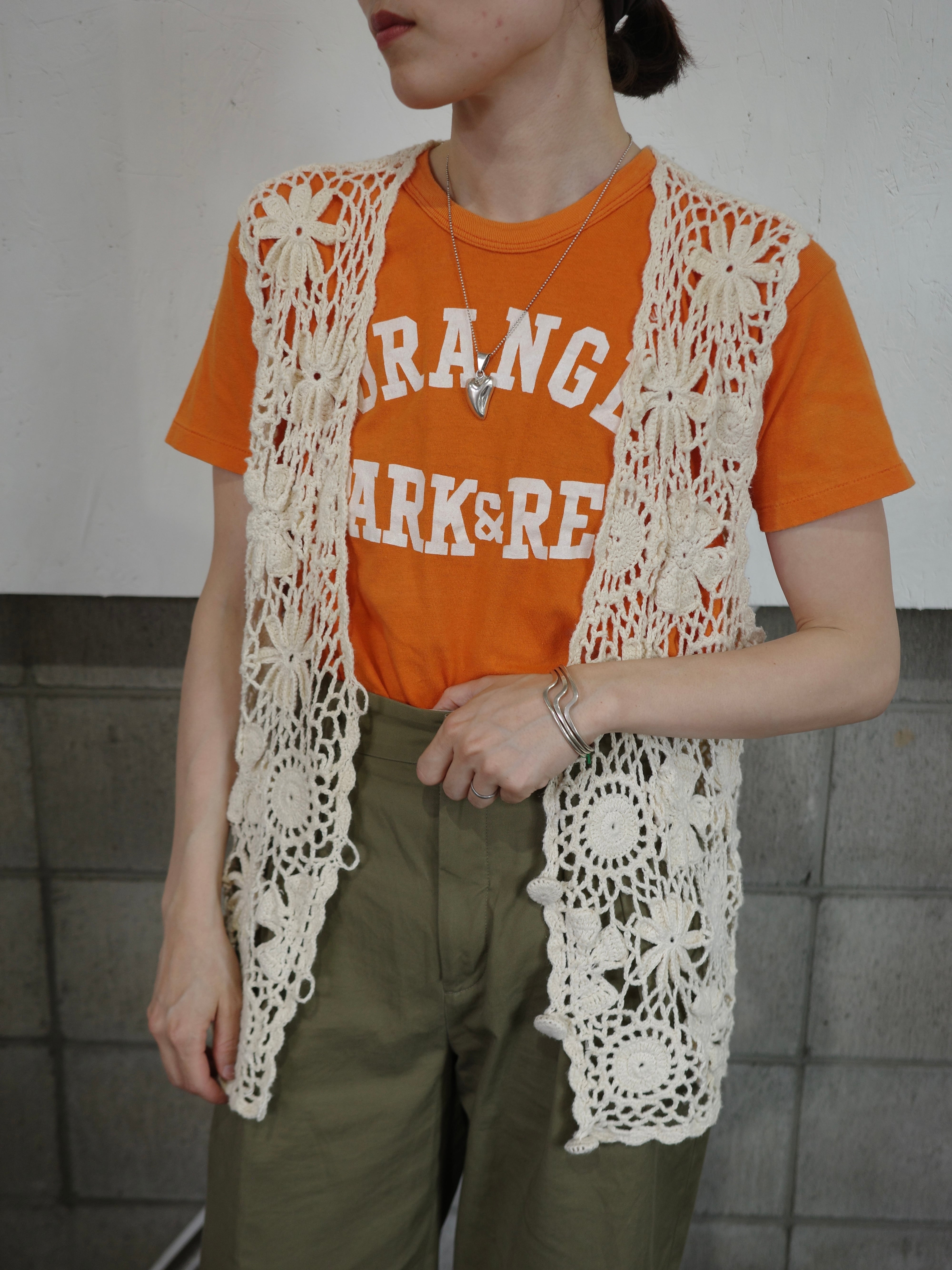 <vintage>crochet over vest