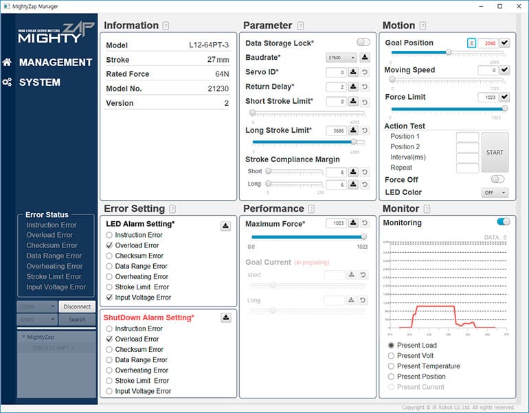 さぶさん専用 12Lfシリーズ (サーボタイプ) - 53mm stroke | MIGHTY ZAP